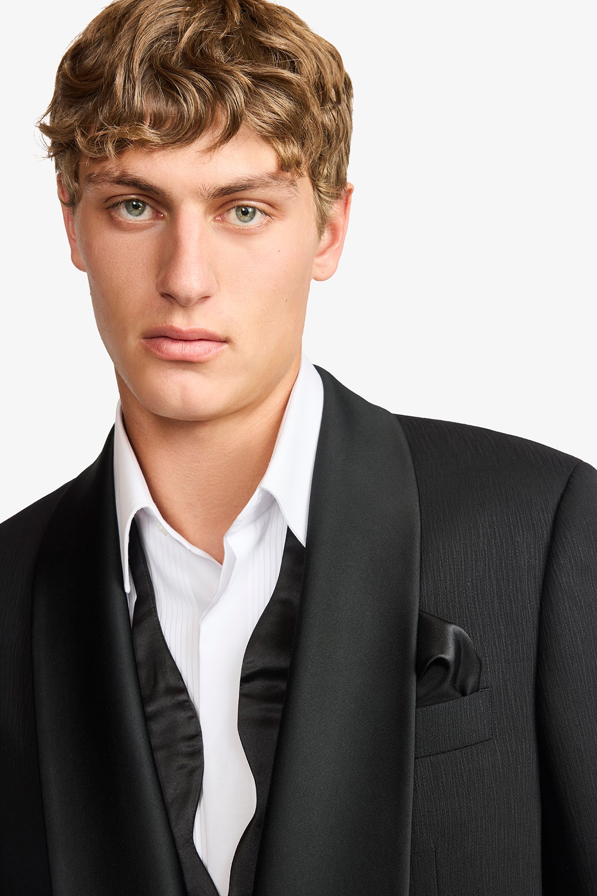 Shawn blazer - Wool in black with surface interest