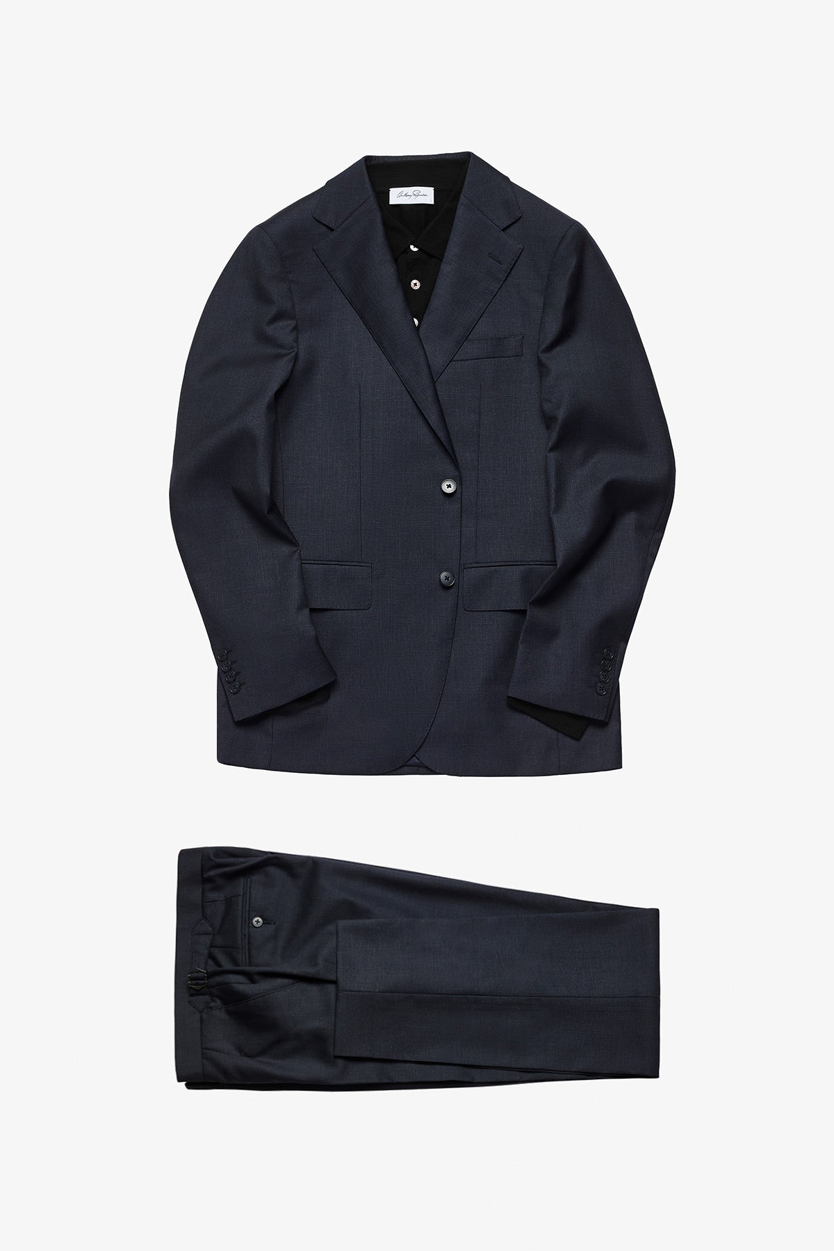 Stokes - Navy Tonal Prince Of Wales Check In Pure Wool, Super 120's