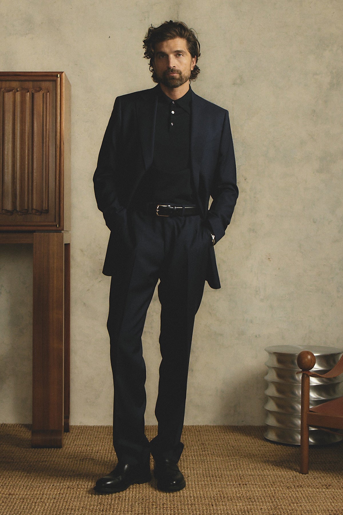 Stokes Super 130's navy pinpoint