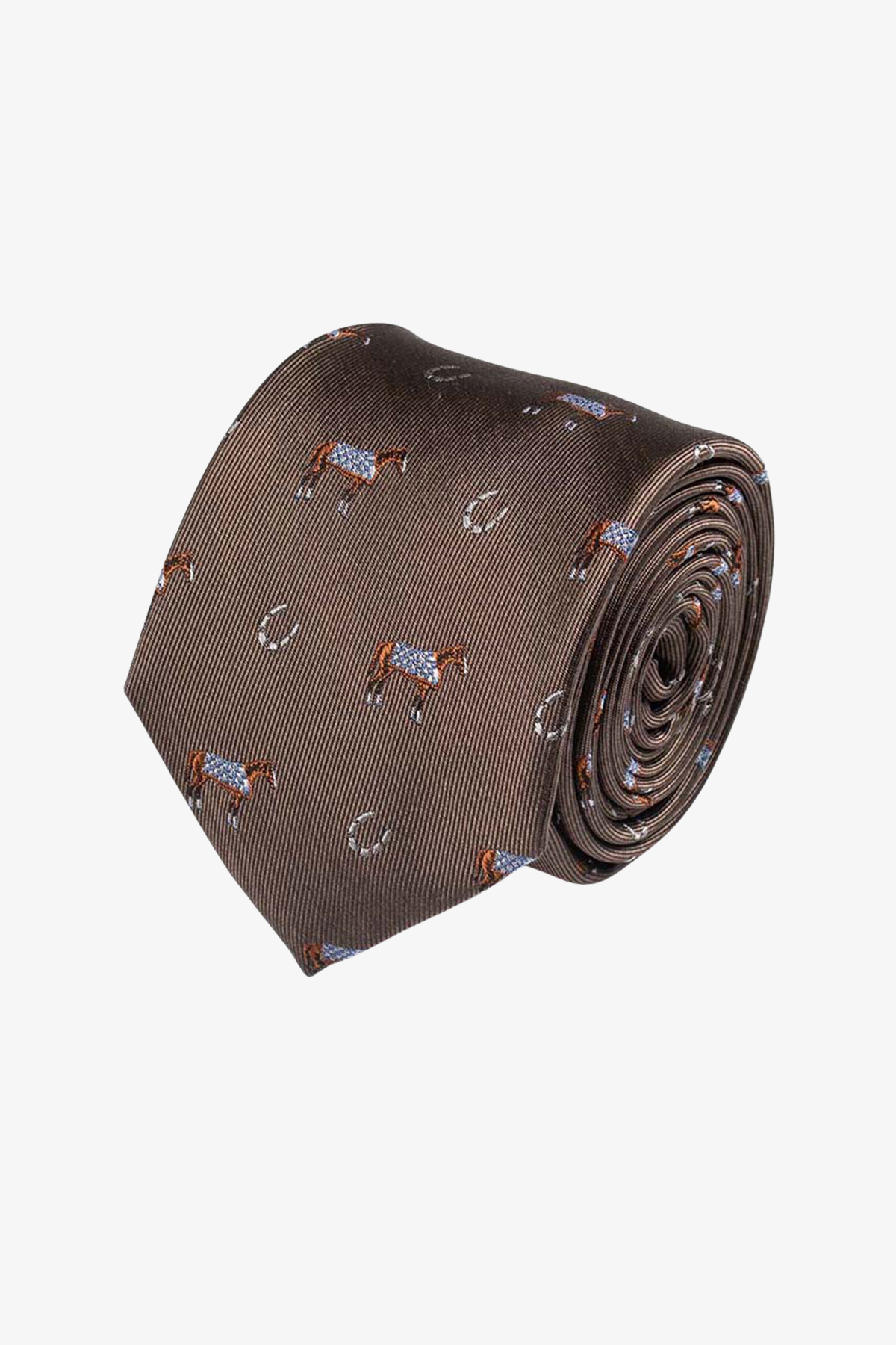 Tie - Silk khaki horse race