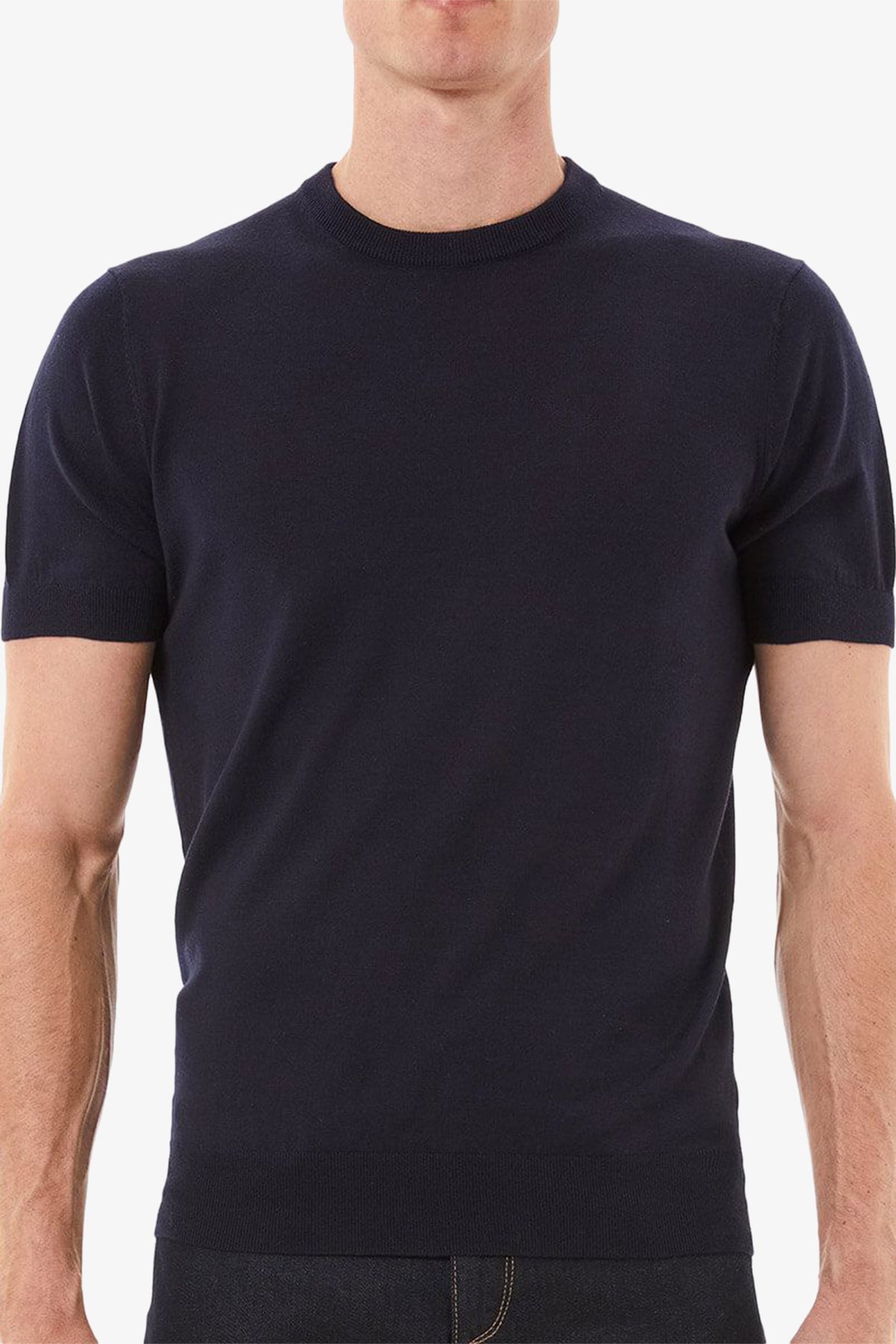 Amari - Navy Knitted T-shirt