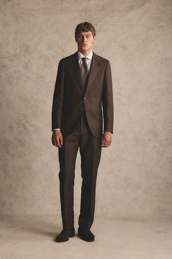 Romeo suit - Brown linen/wool blend