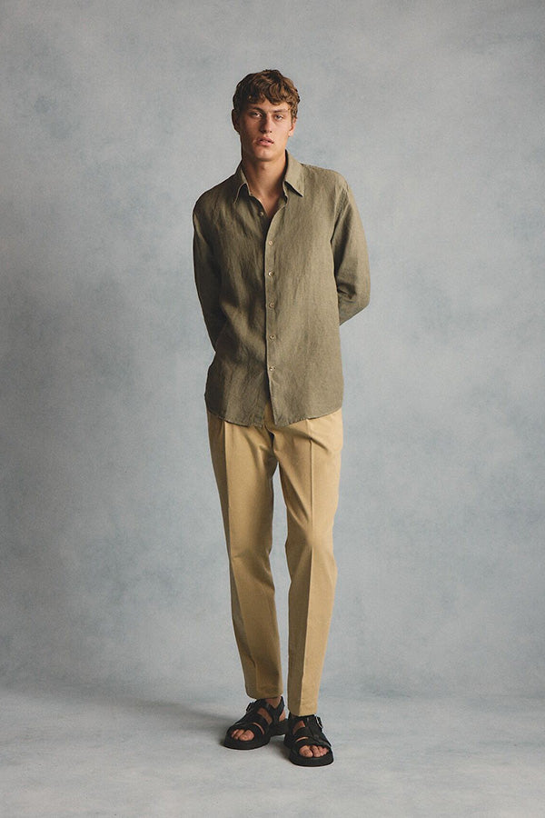 Quy olive linen shirt
