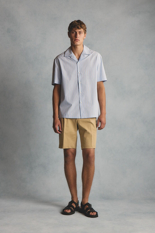 Ly blue stripe poplin S/S shirt