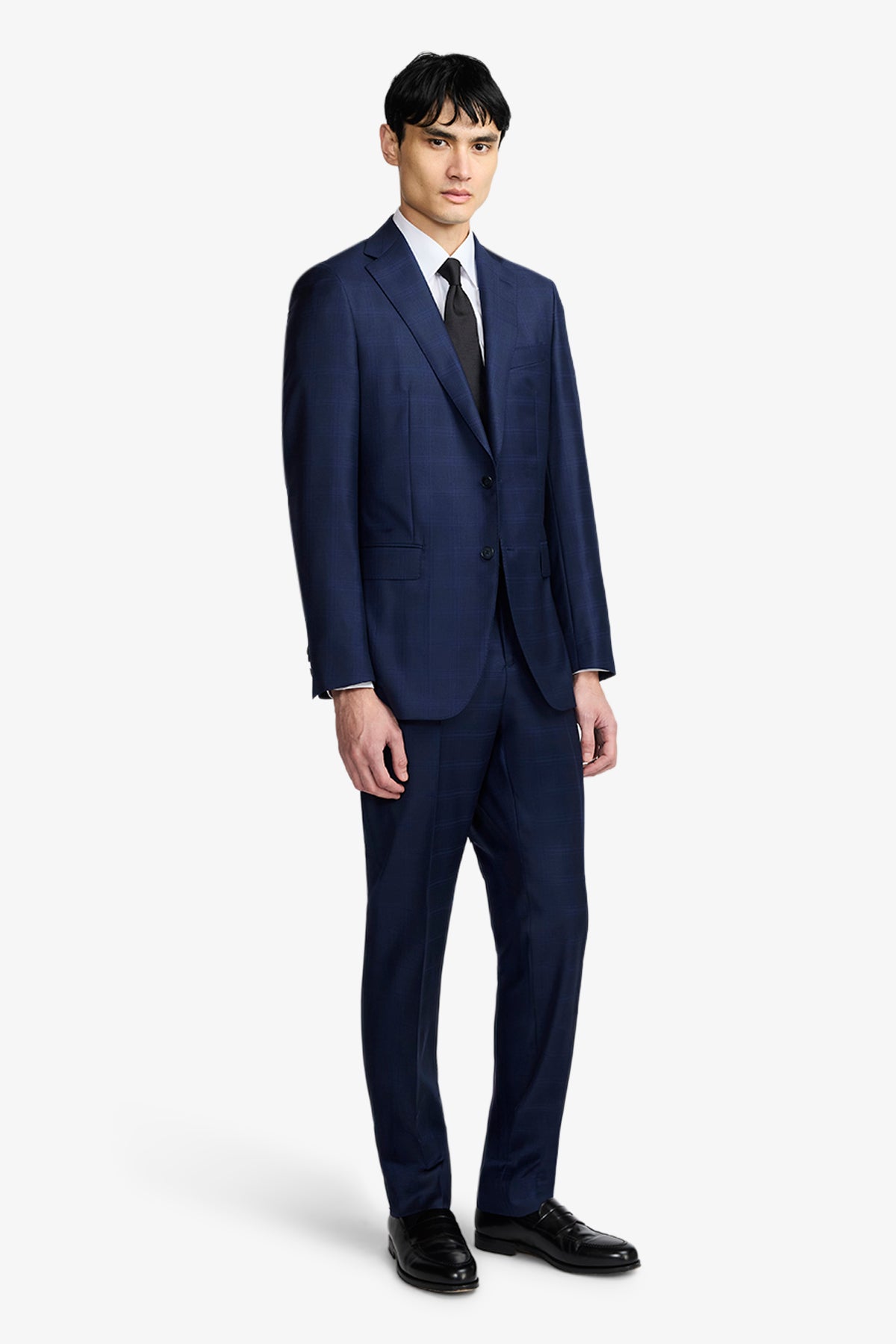 Ives Suit - Fine Twill Shadow Check In Pure Wool, Super 110's