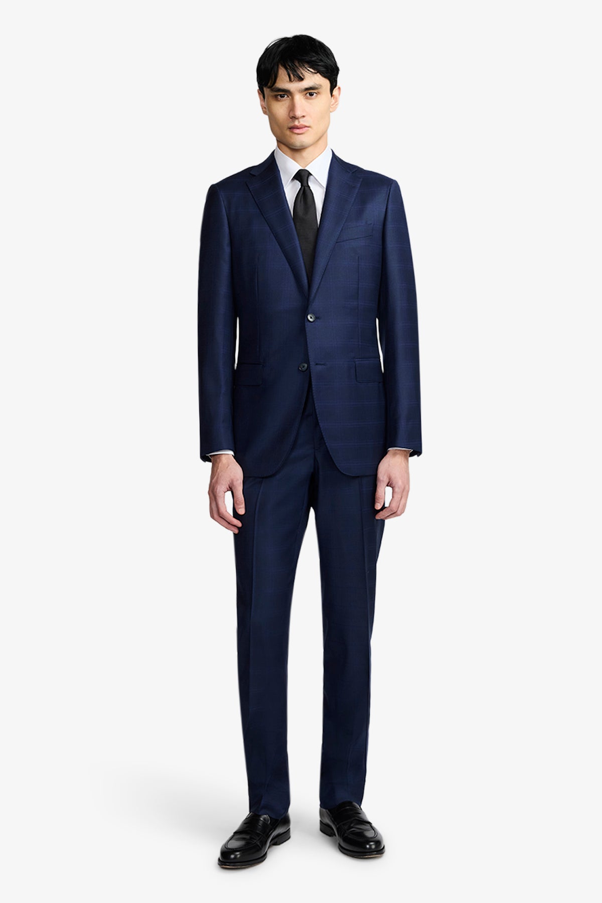 Ives Suit - Fine Twill Shadow Check In Pure Wool, Super 110's