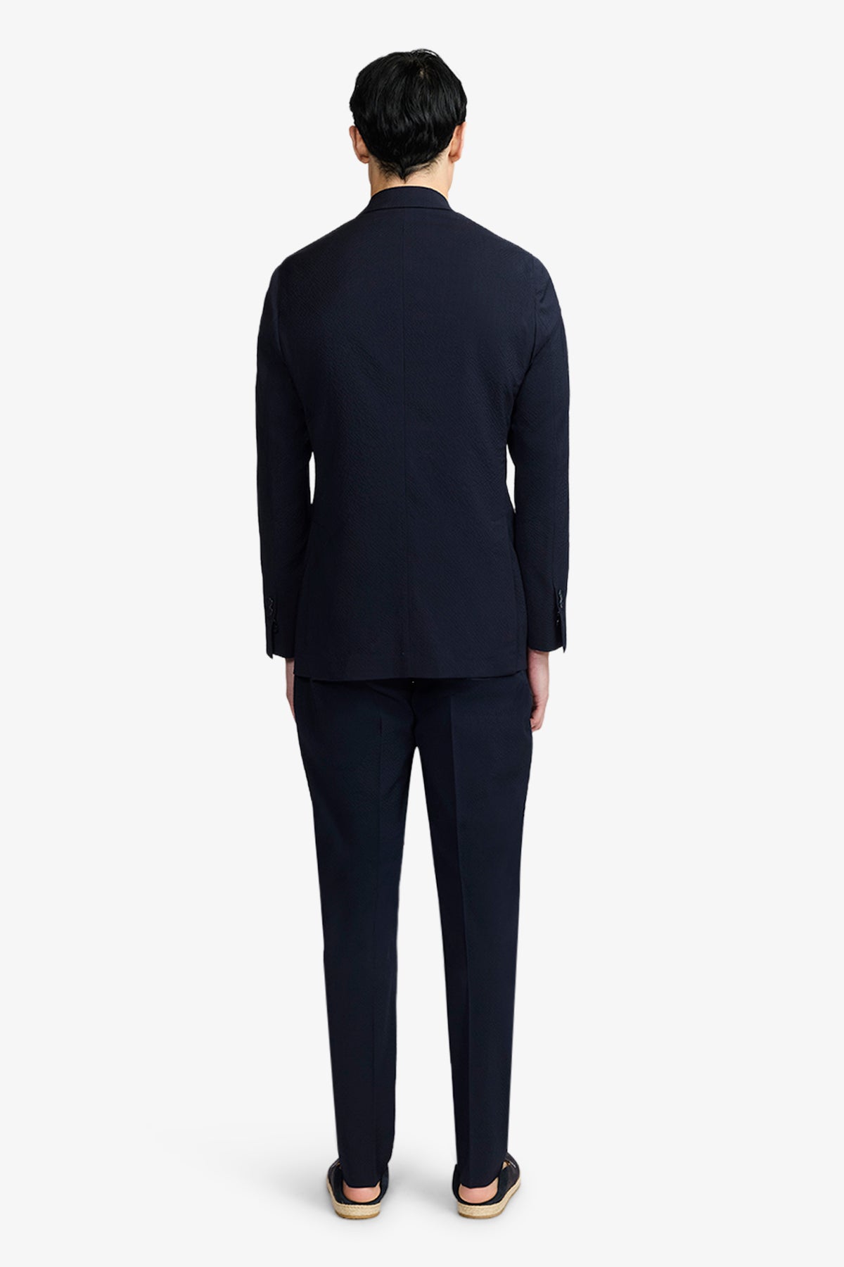 Lawson Suit - Unstructured Seersucker In Pure Wool, Super 100's