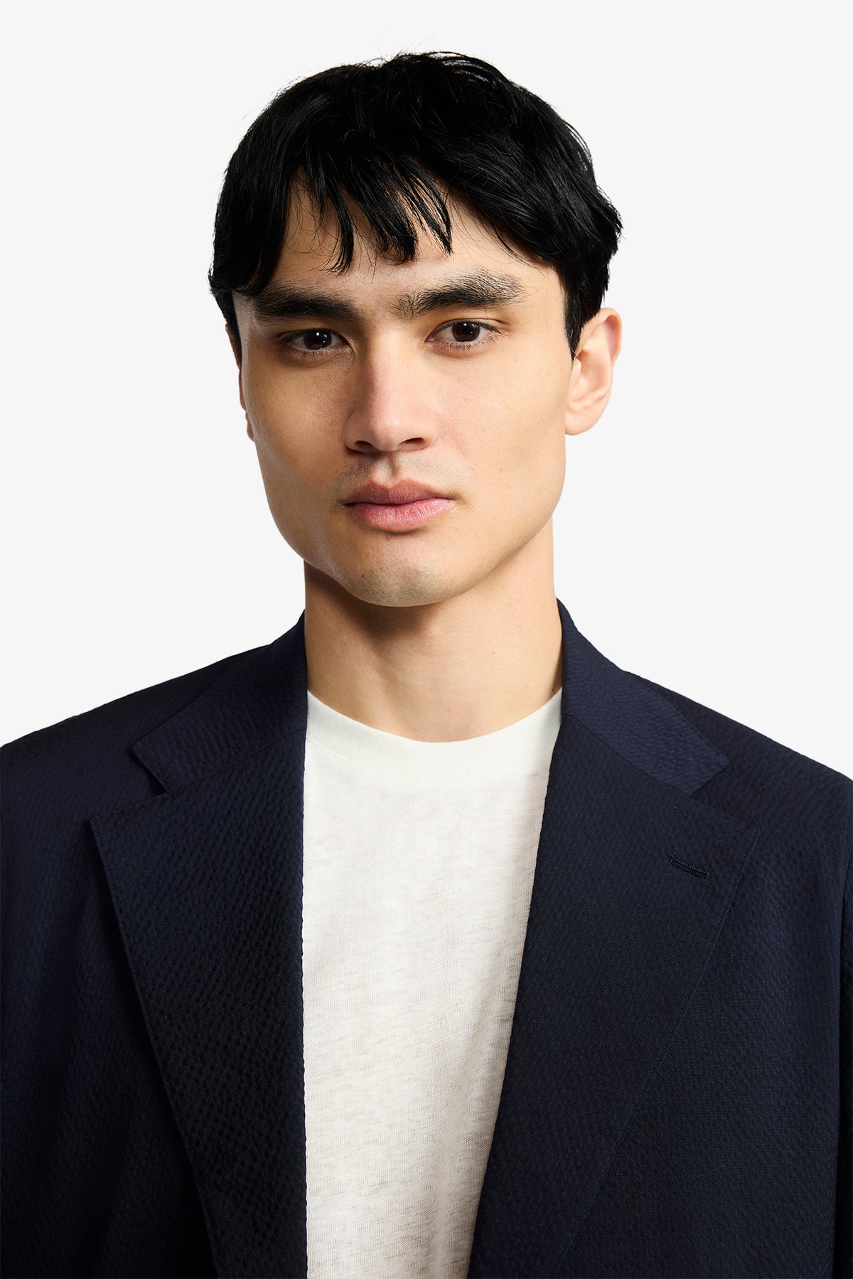 Lawson Suit - Unstructured Seersucker In Pure Wool, Super 100's