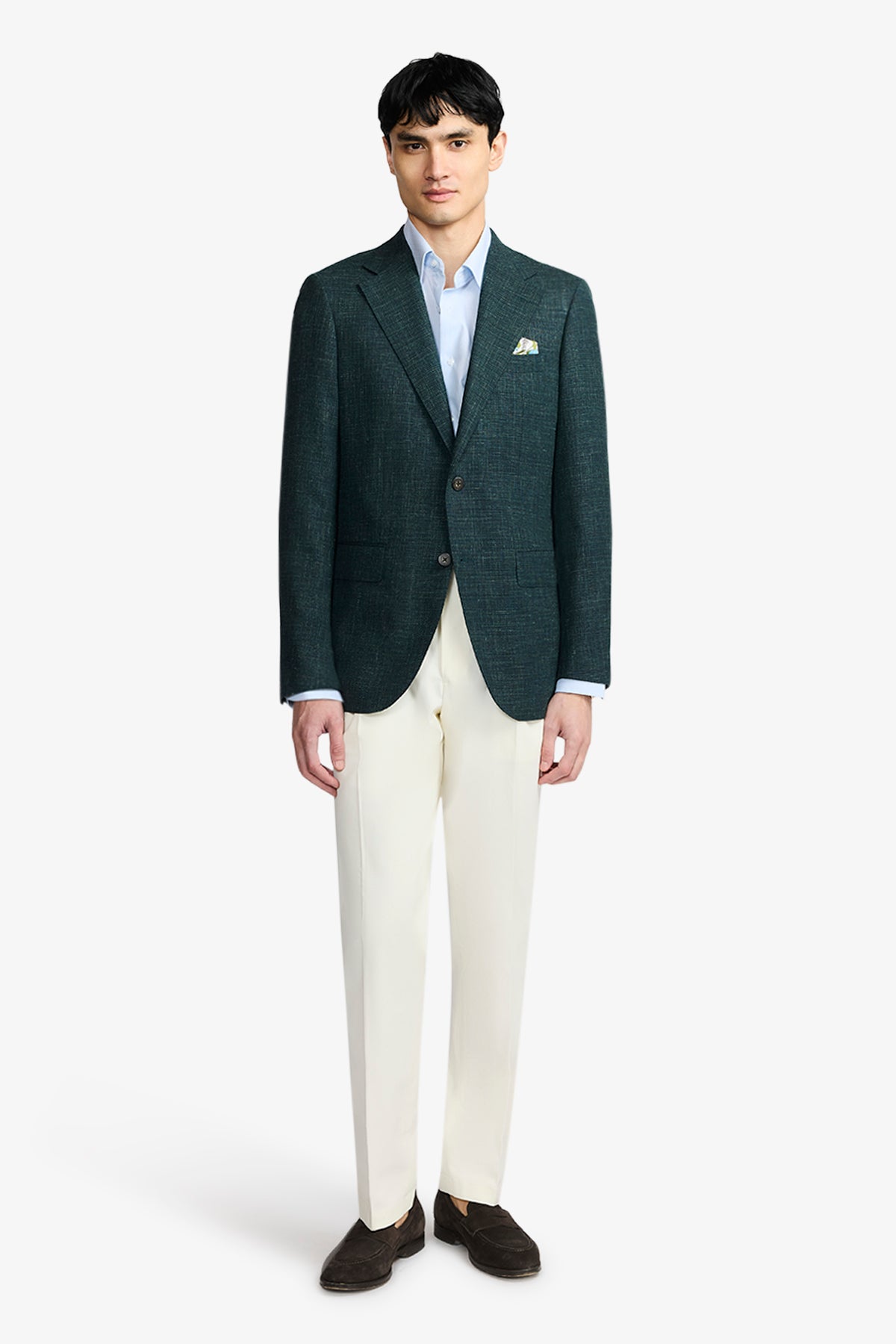 Marcus Blazer - Green In Wool/Linen/Silk