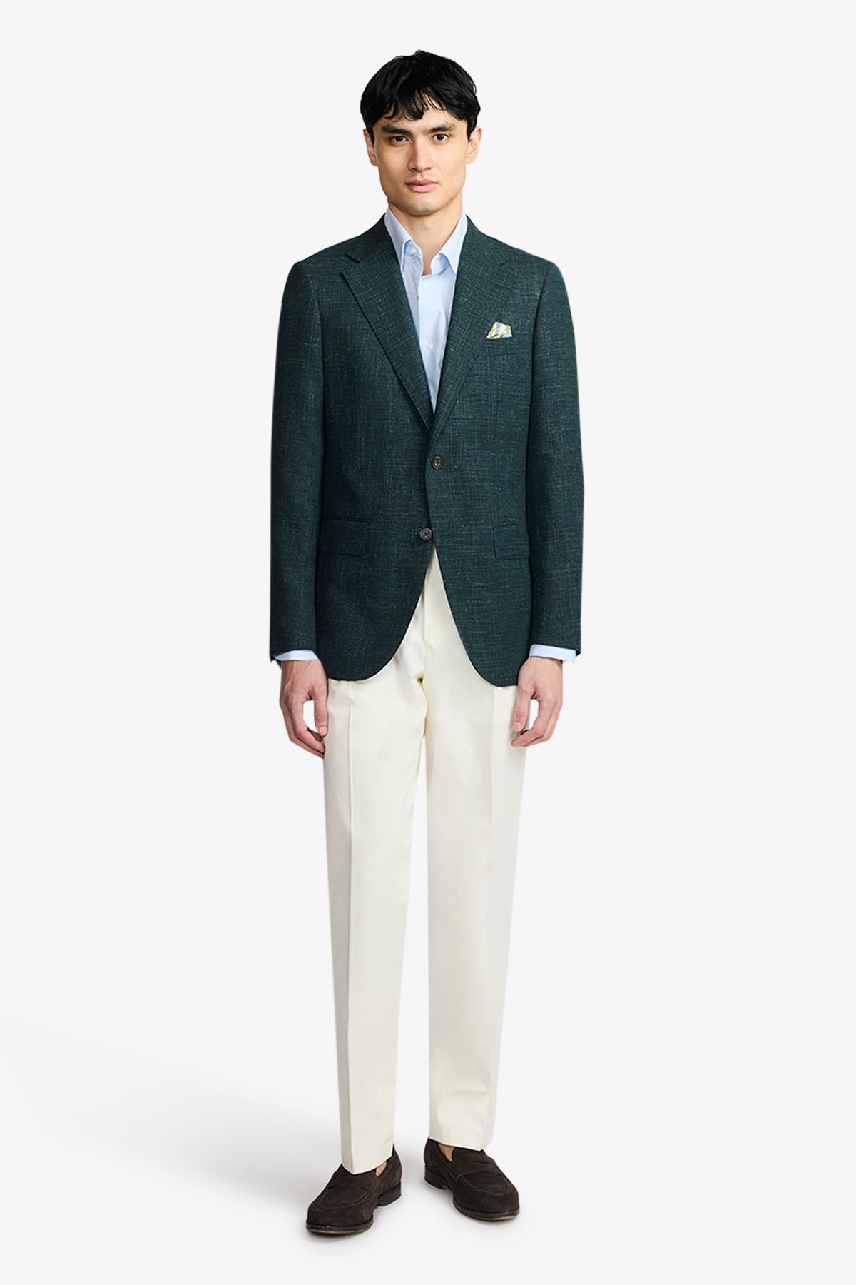 Marcus Blazer - Green In Wool/Linen/Silk