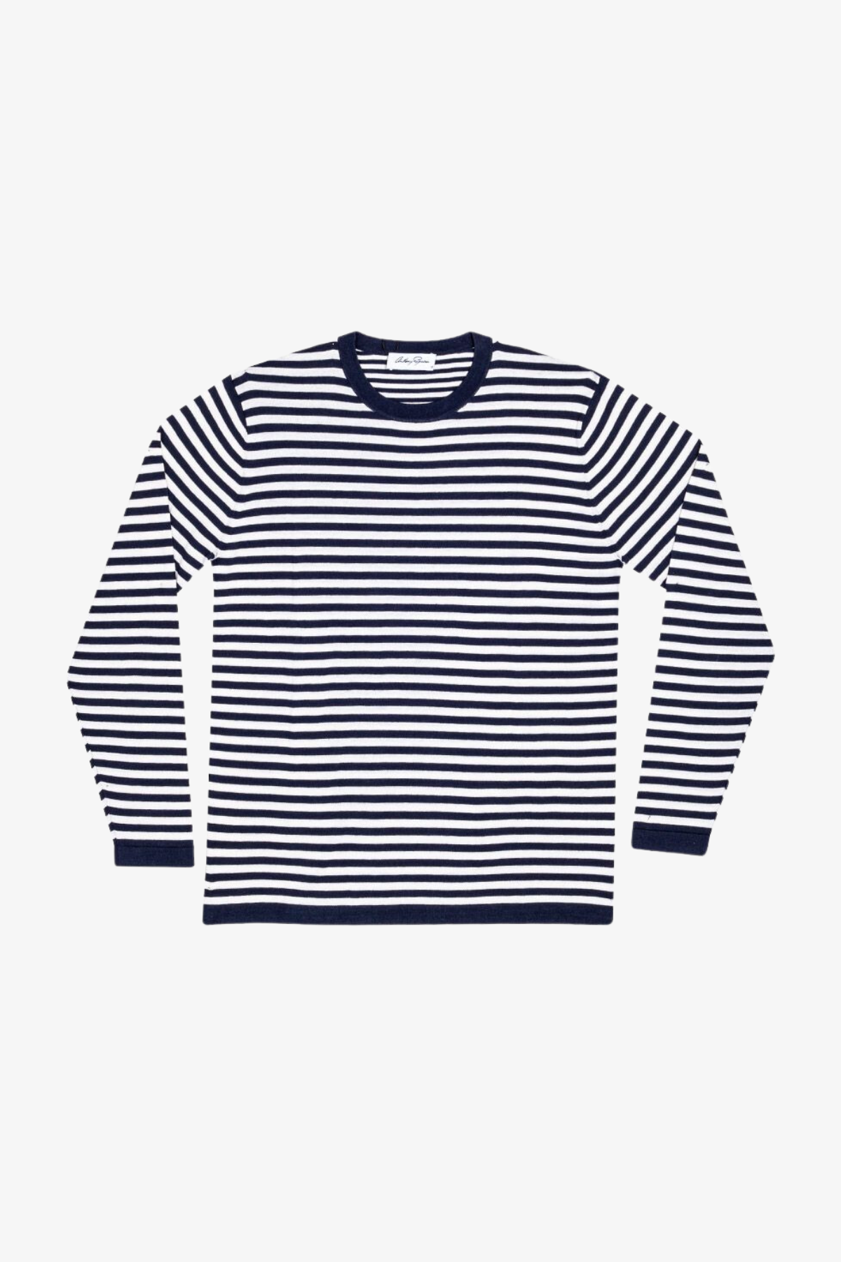 Chance - Navy & White Long Sleeve Knitted T-shirt