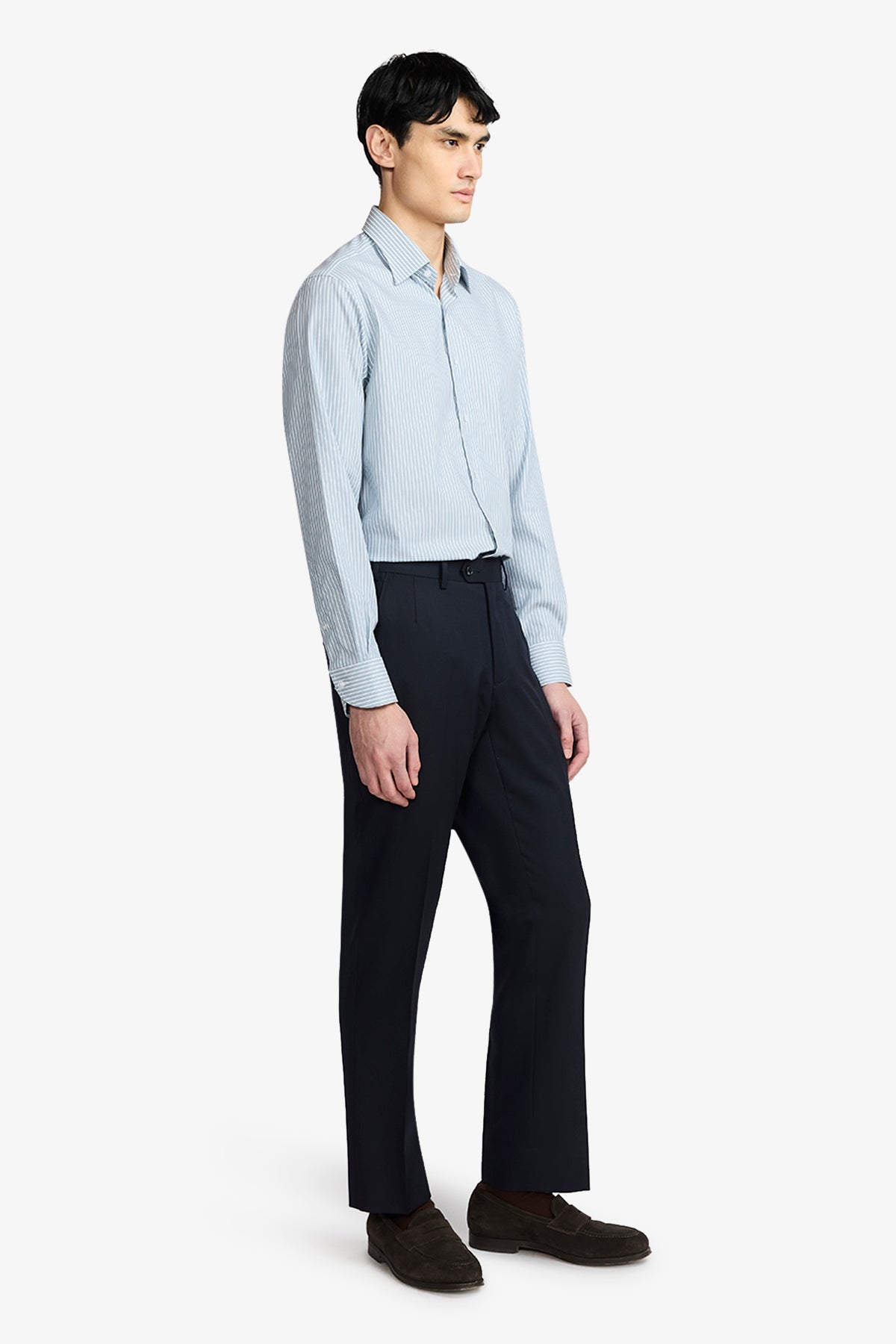 Norris Formal Shirt - Green And White Stripe