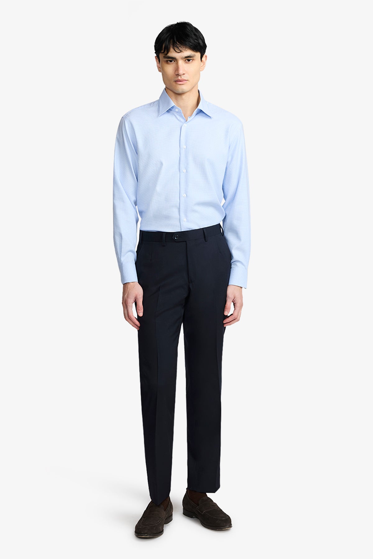 Gus Formal Shirt - Blue Micro Houndstooth