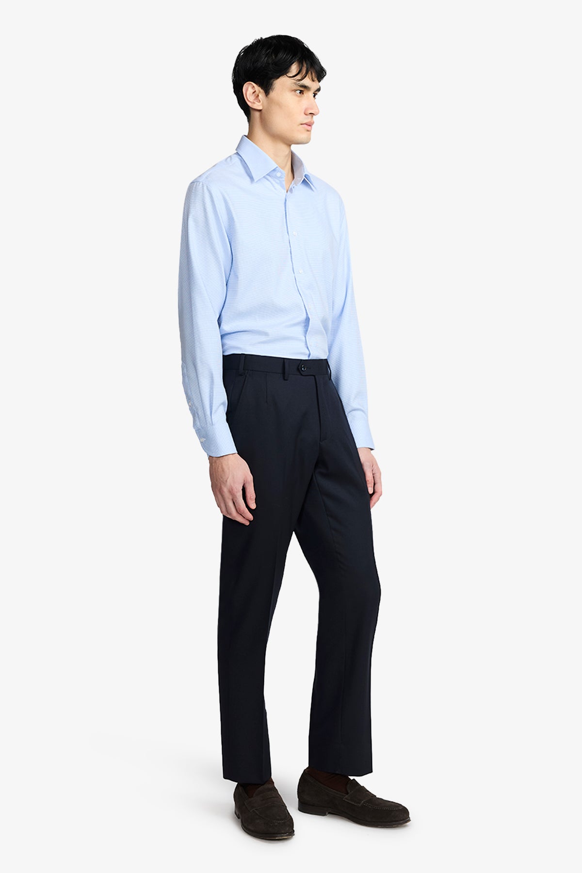 Gus Formal Shirt - Blue Micro Houndstooth