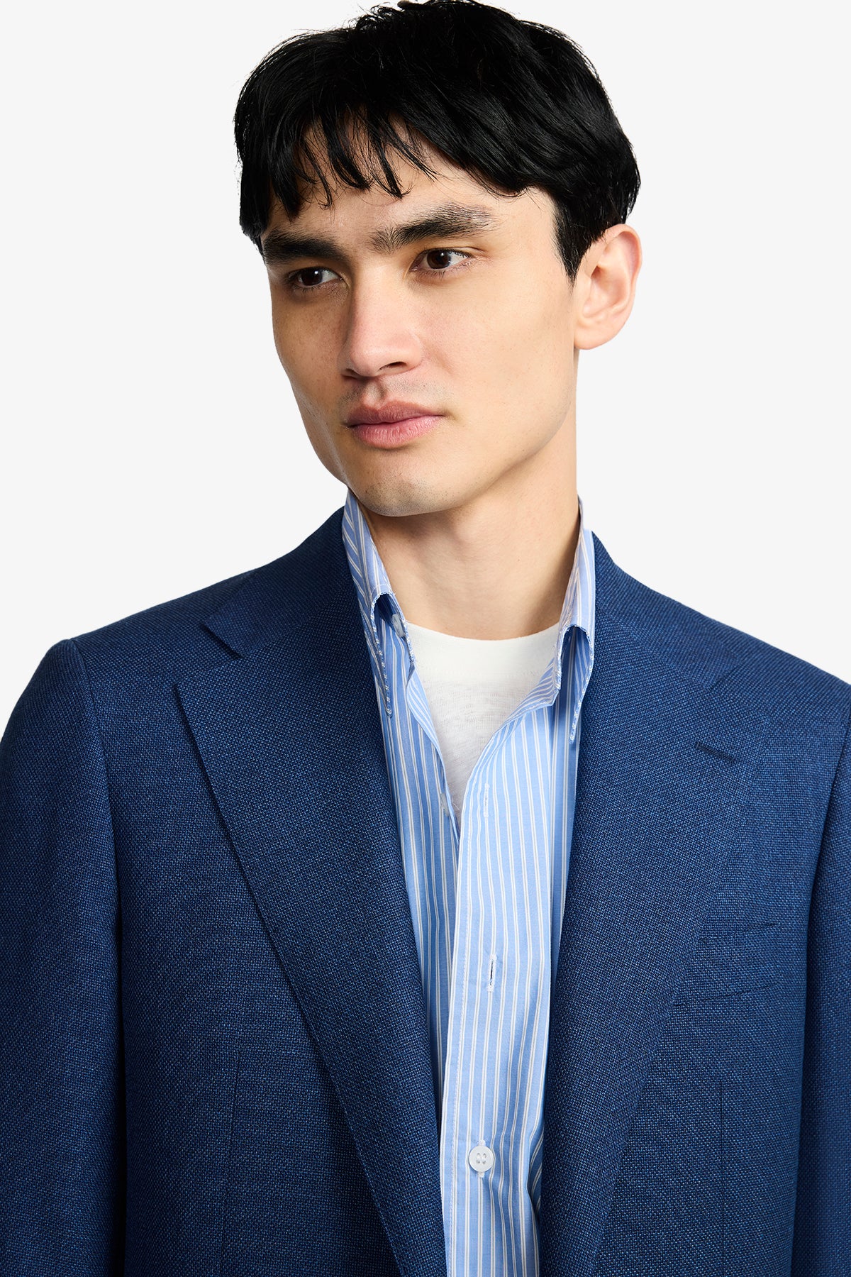 Marcus Blazer - Blue Hopsack In Pure Wool