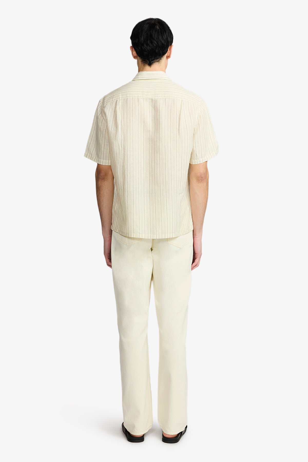 Ash - Natural stripe Cotton/Linen S/S Shirt