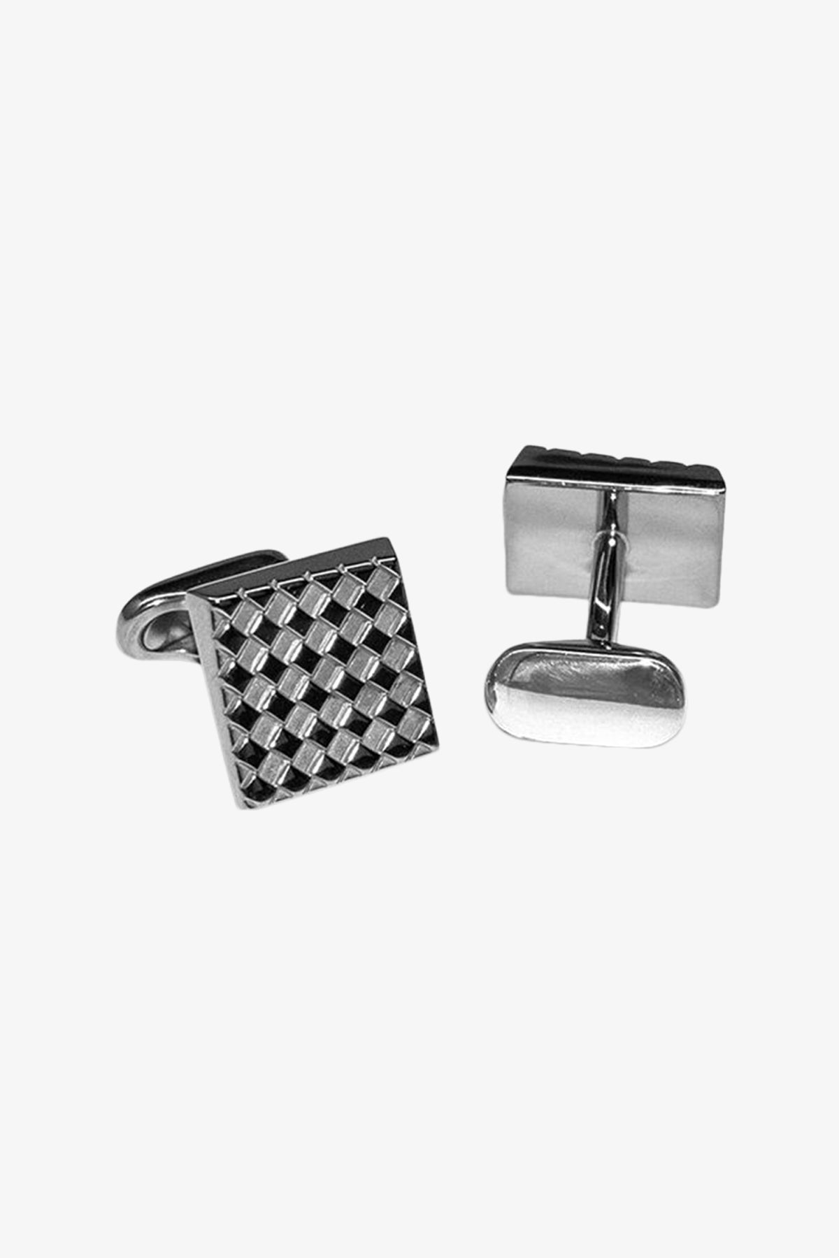 Cufflinks - Silver Square Checkerboard
