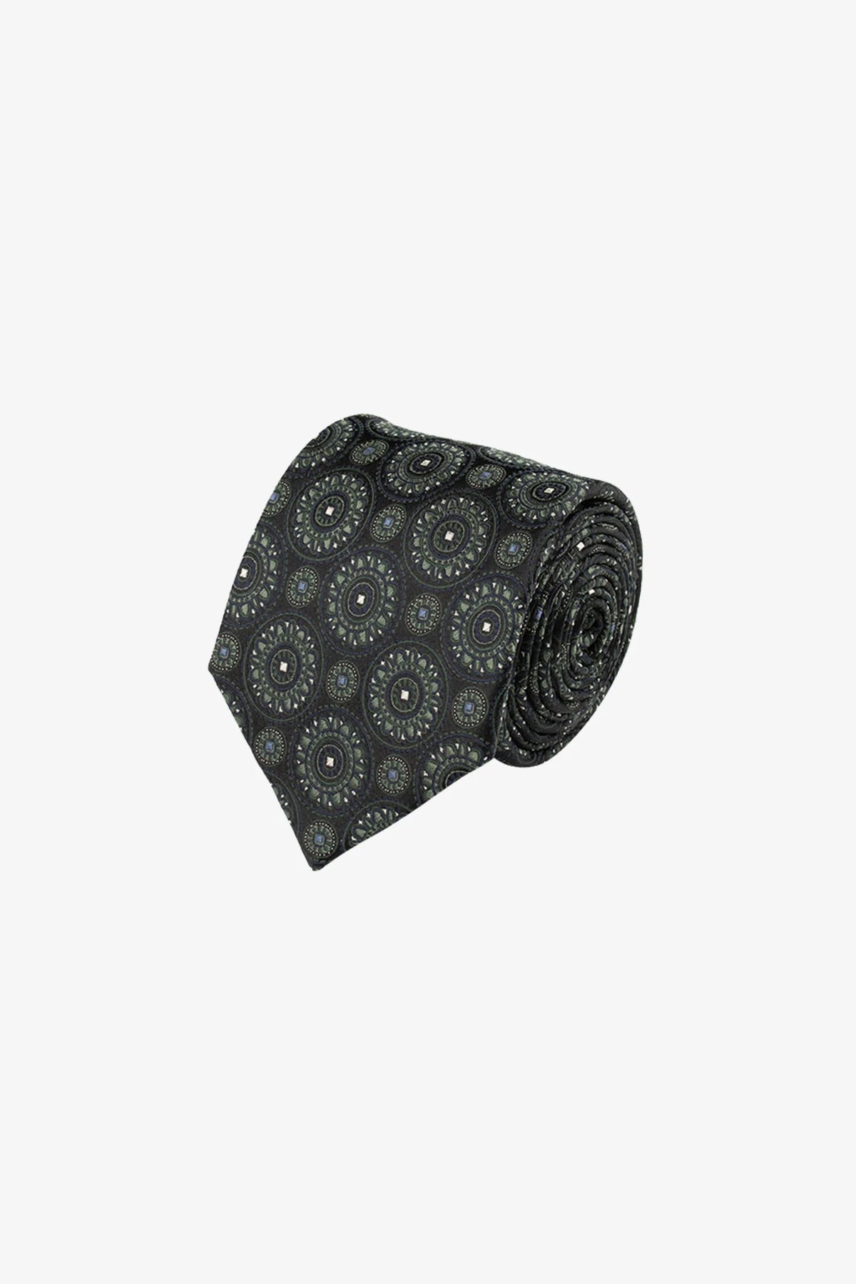 Tie - Silk green pattern