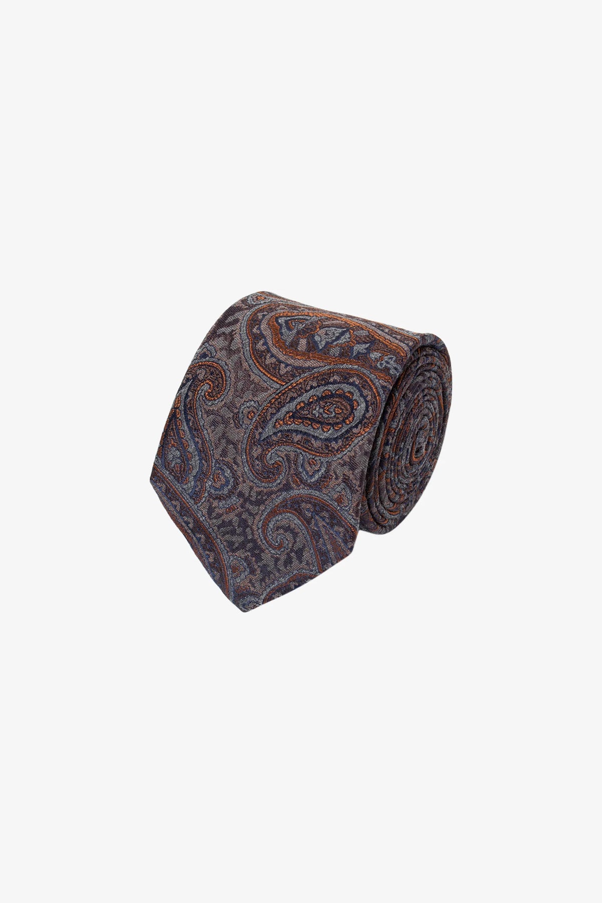 Tie - Silk orange paisley