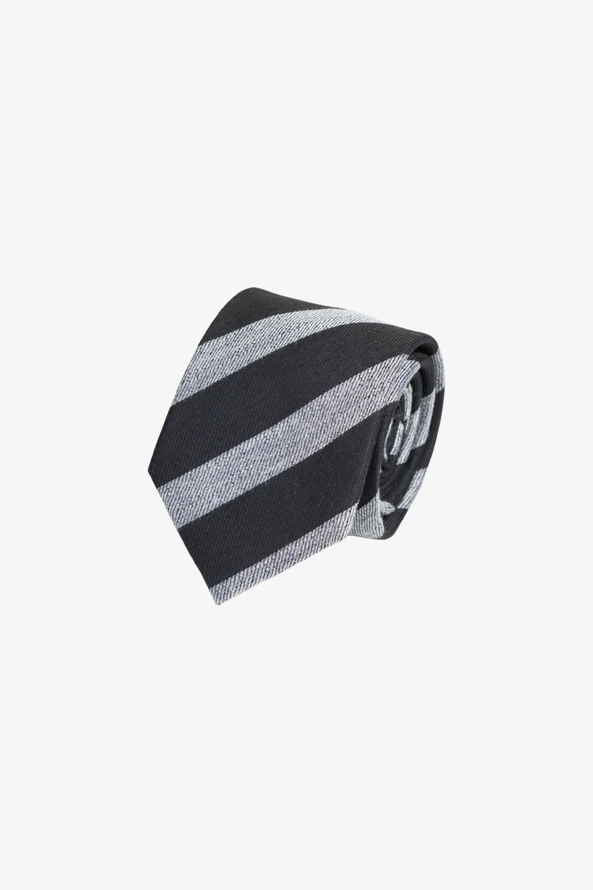 Tie - Silk black stripes