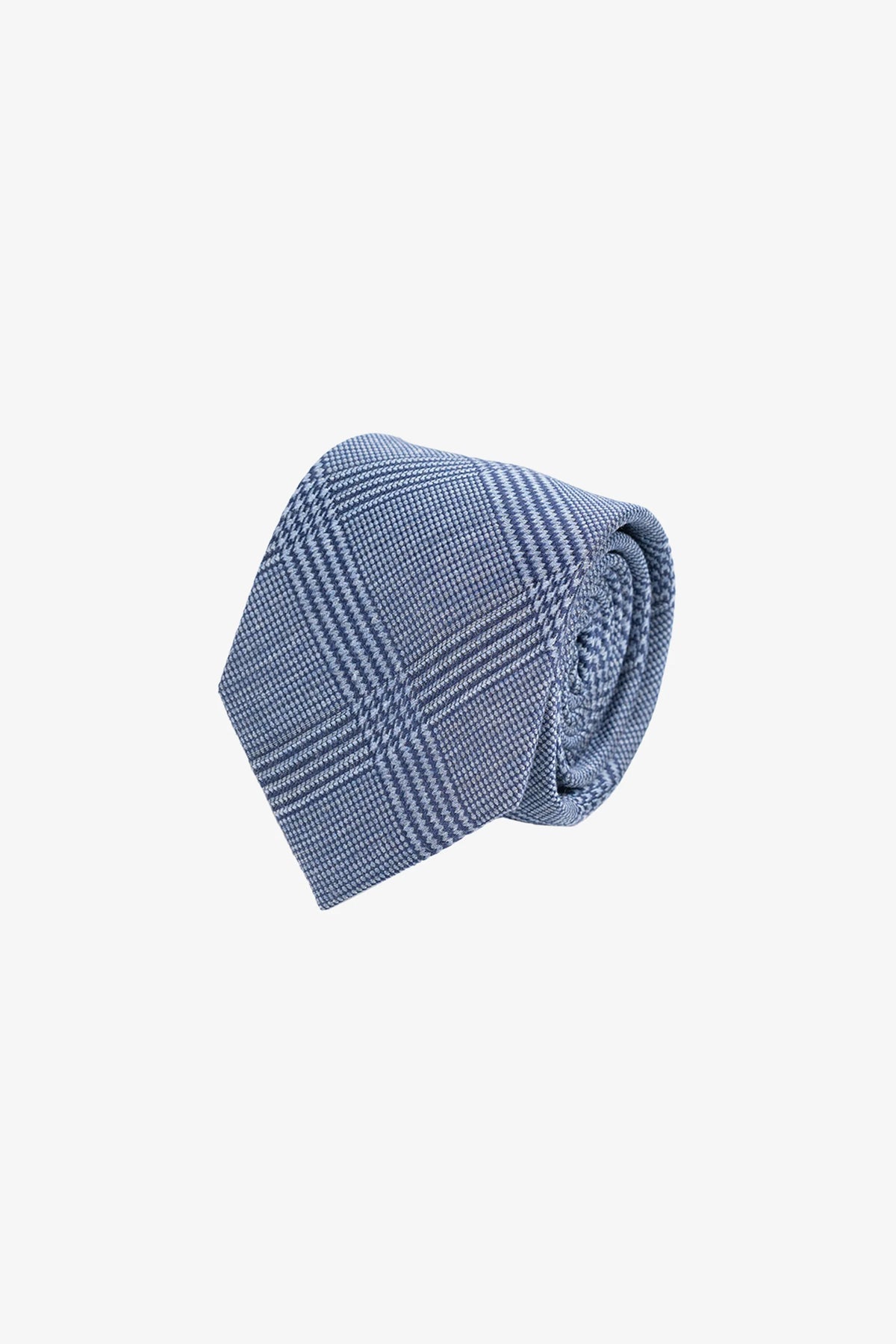 Tie - Silk sky blue check