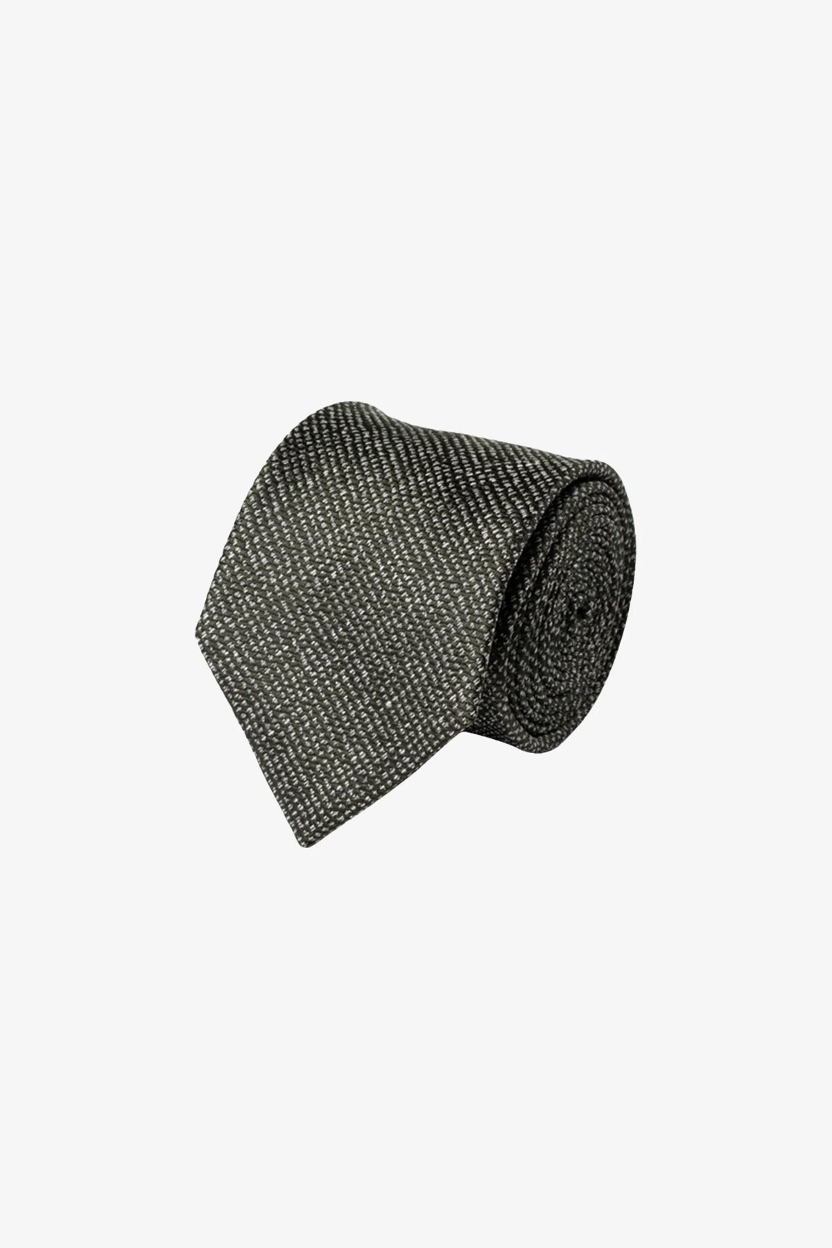 Tie - Silk green spotted melange