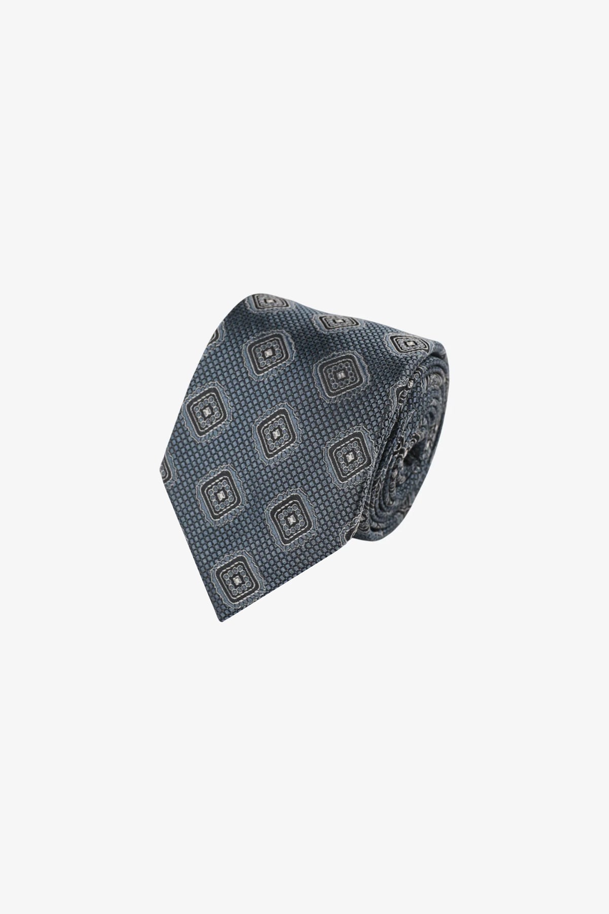 Tie -  Silk deep blue pattern