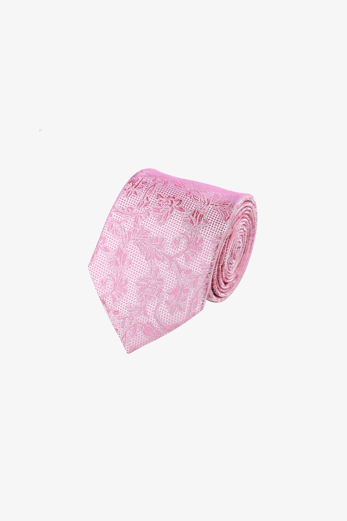Tie - Silk light pink floral pattern