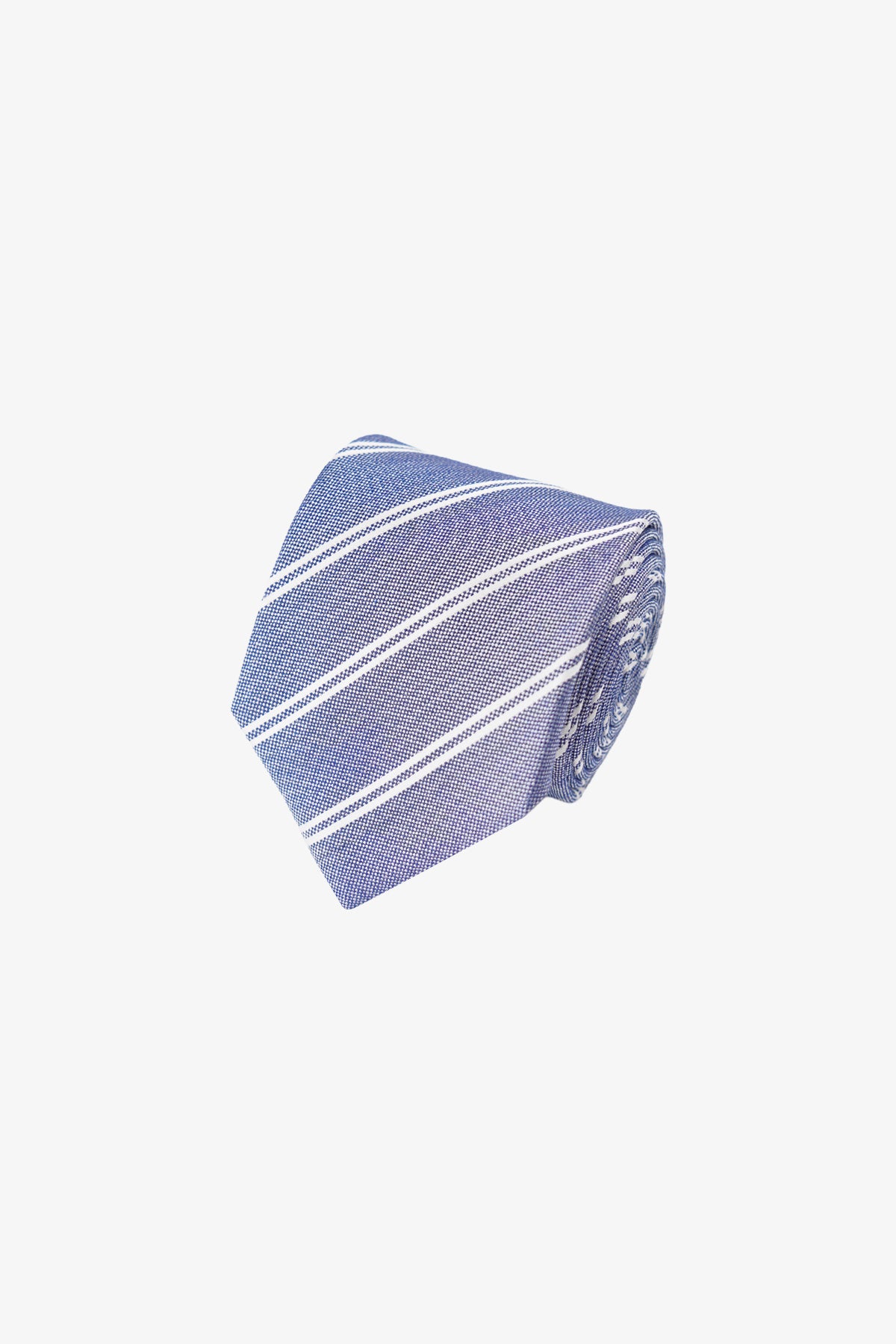 Tie - Silk Navy/White Stripe