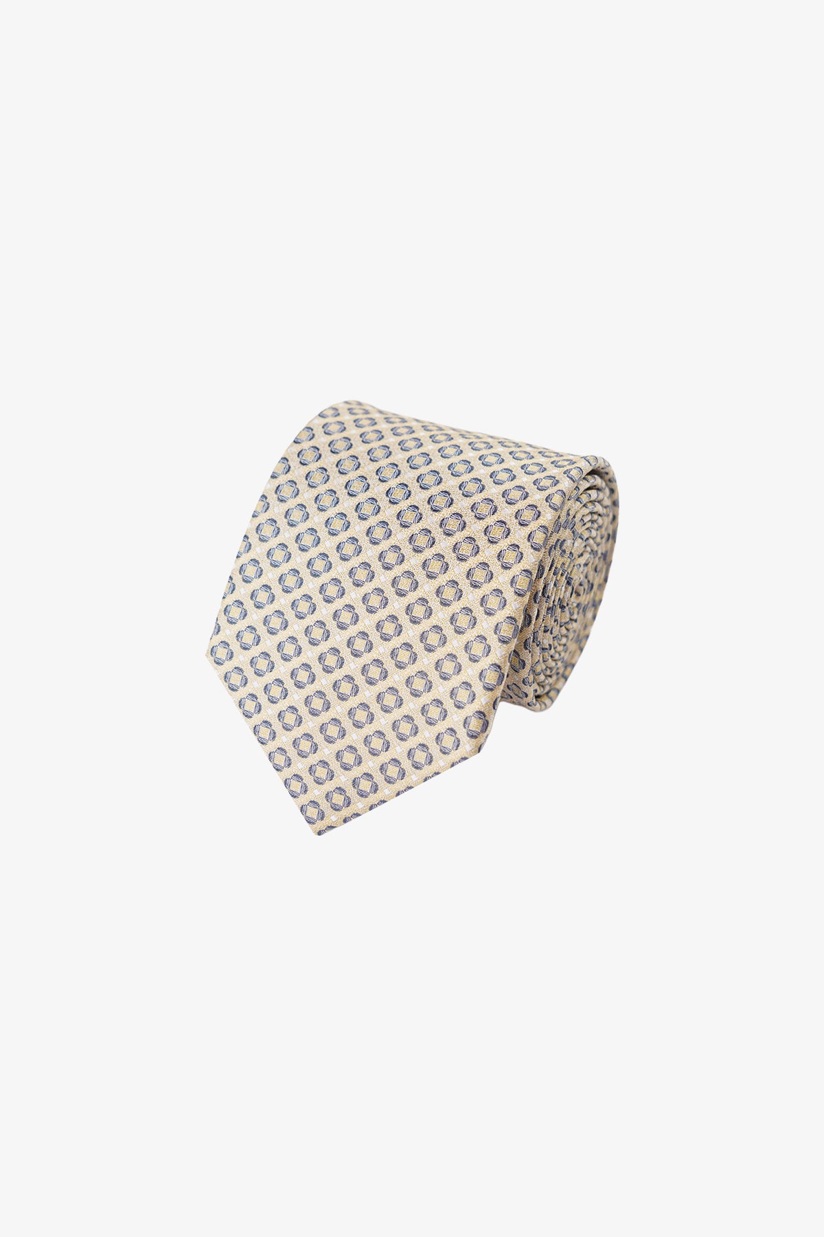 Tie - Silk Yellow Pattern