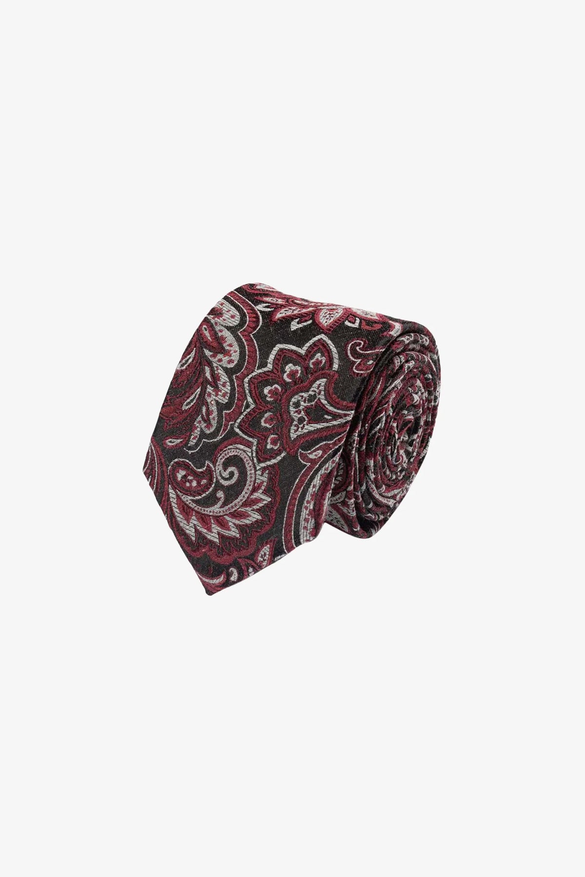 Tie - Silk red paisley