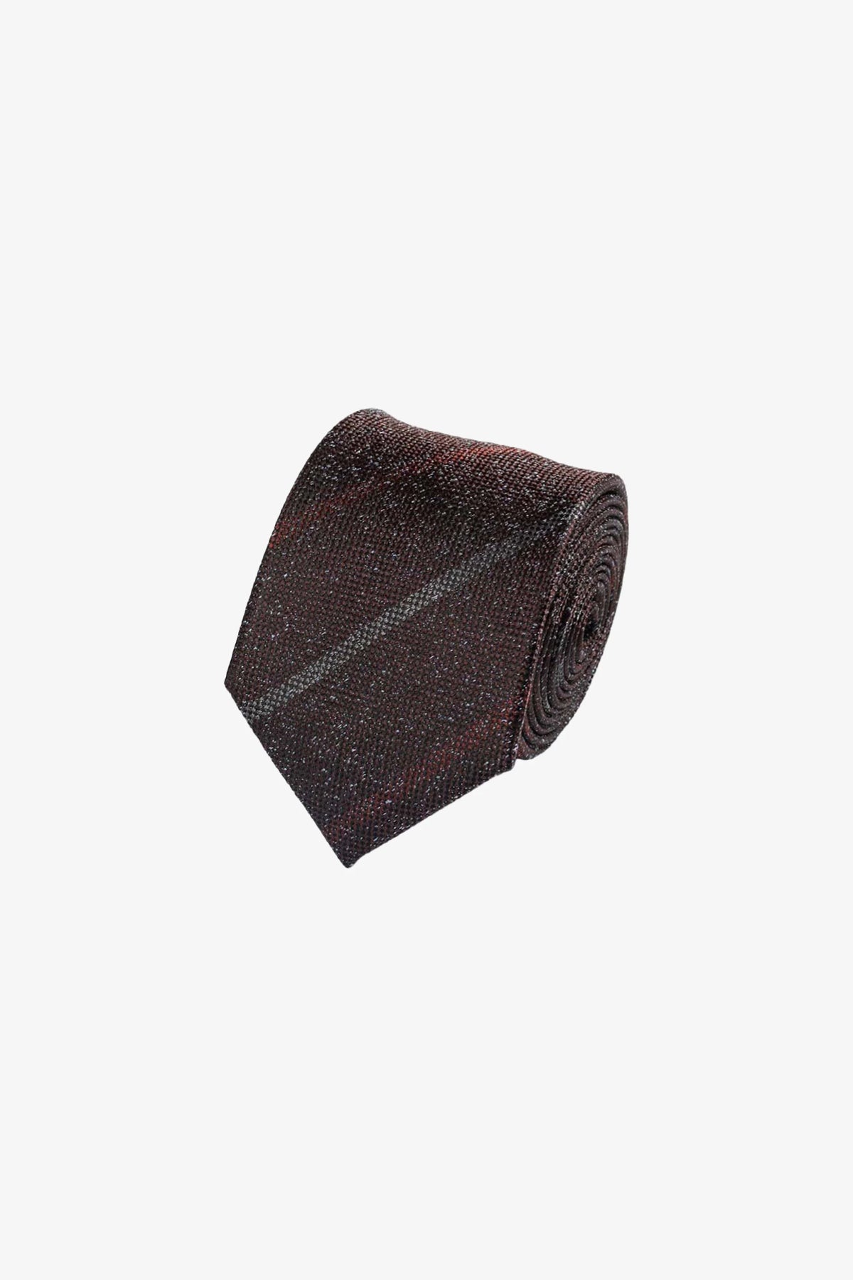 Tie - Silk brown flax with stripe