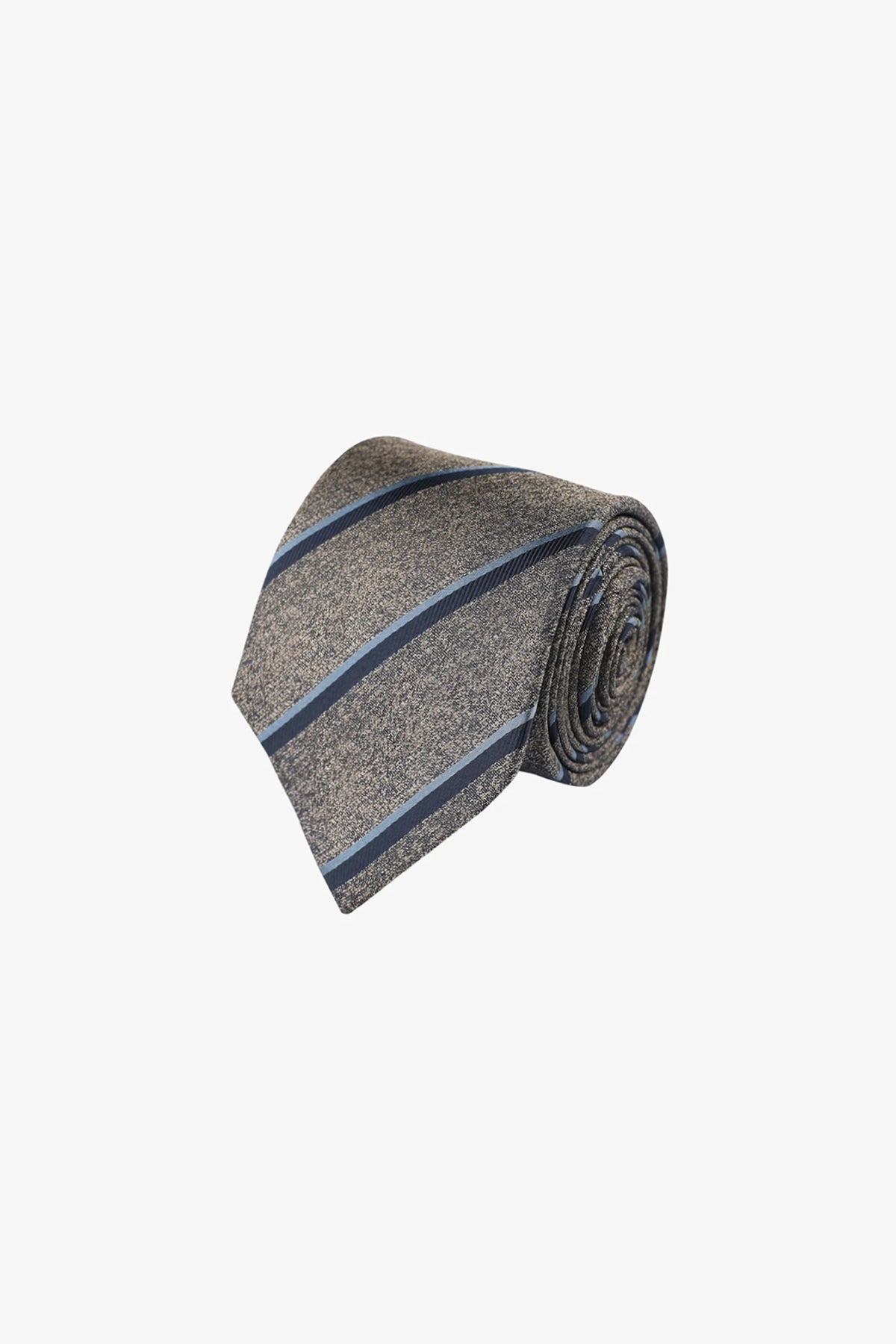 Tie - Silver with blue stripe