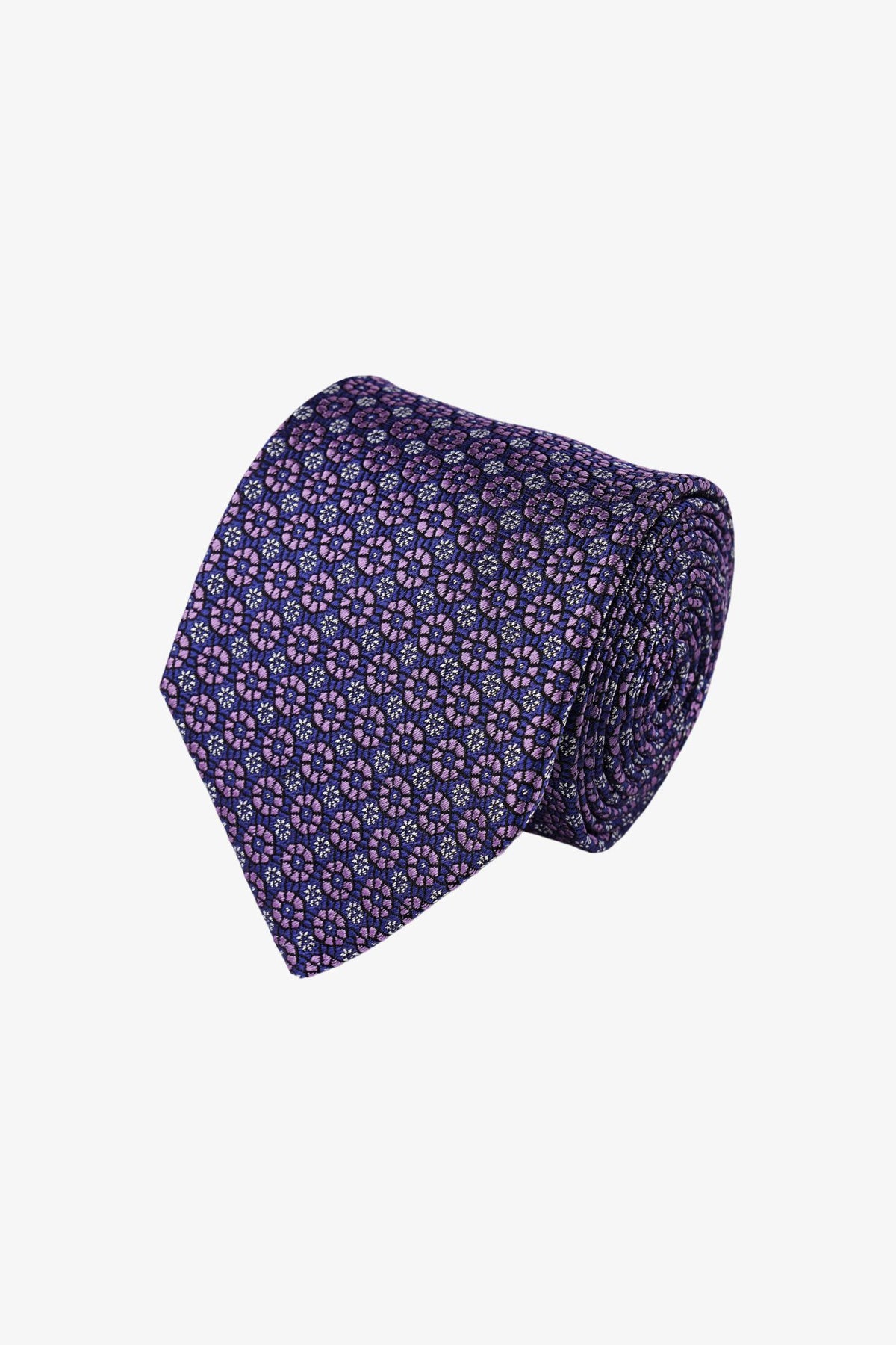 Tie - Silk Navy/Pink Floral