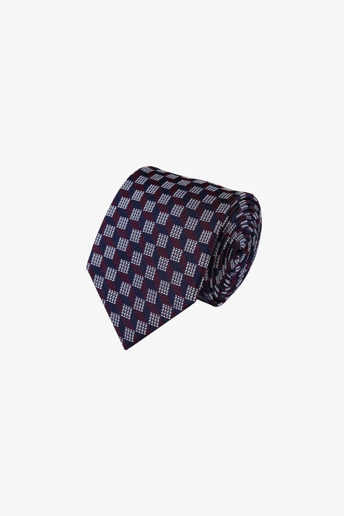 Tie - Silk Red Geometric