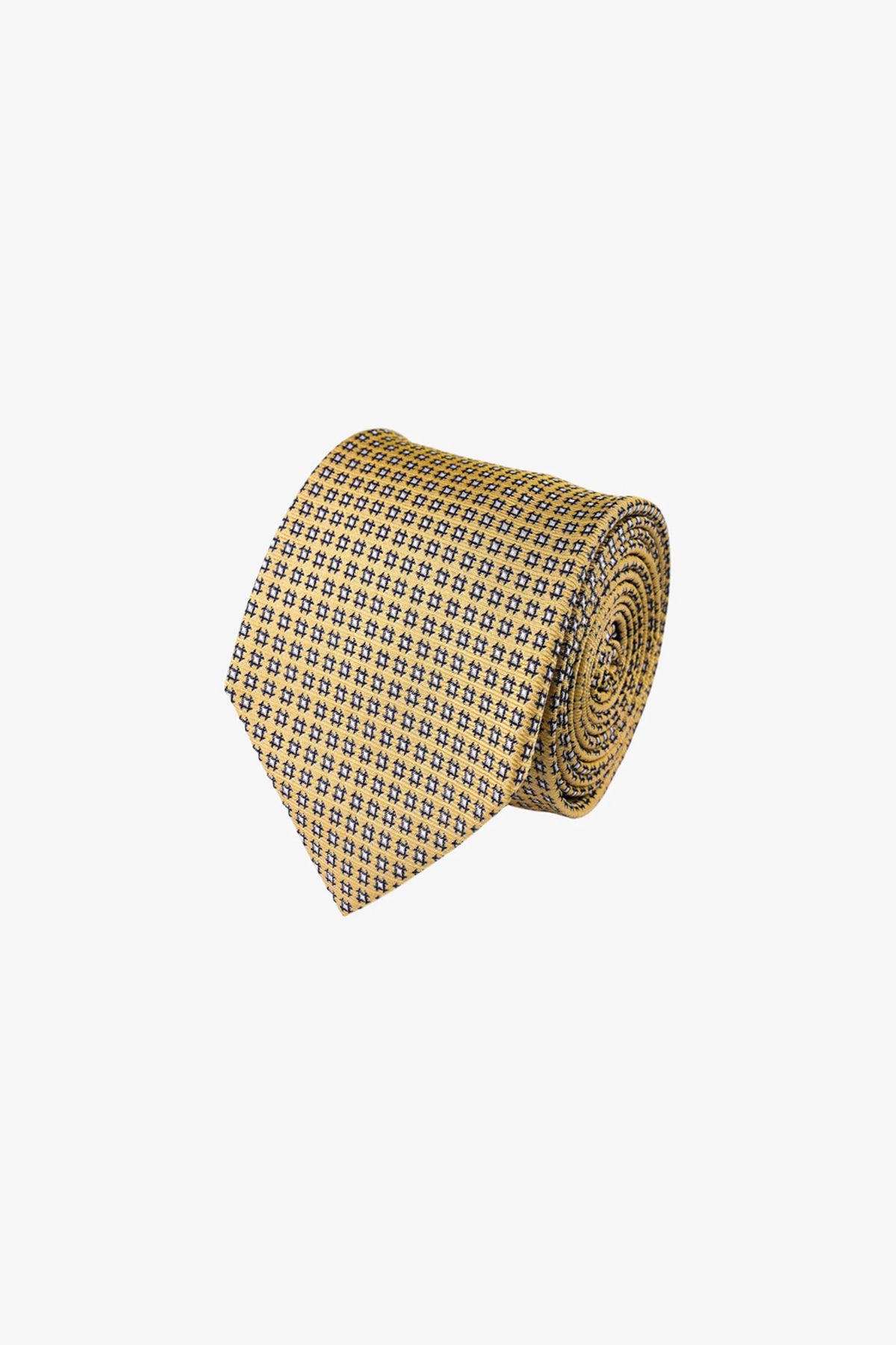 Tie - Silk Yellow Pattern