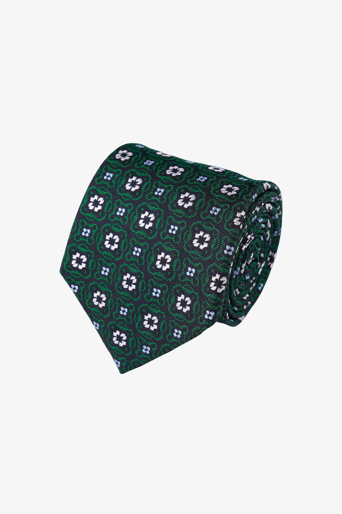 Tie - Silk Navy/Green Floral