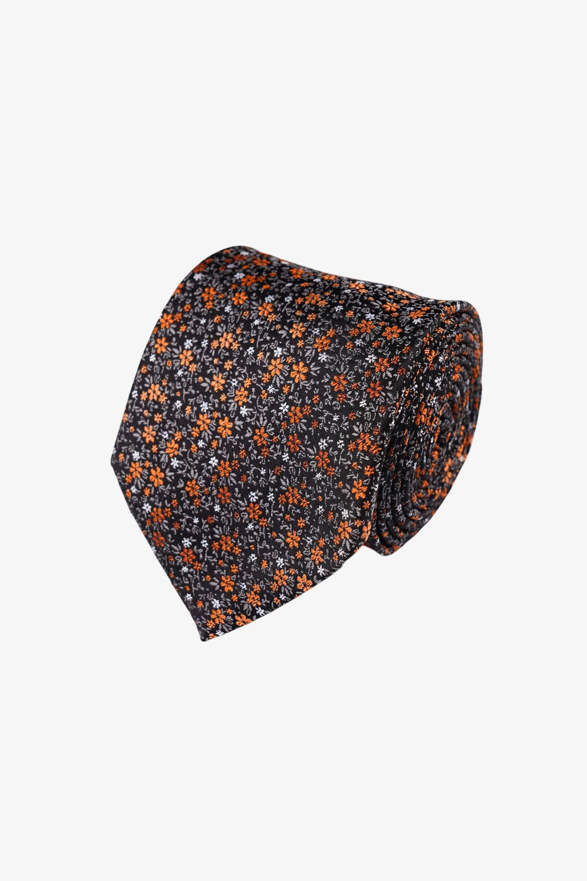 Tie - Silk Orange Floral