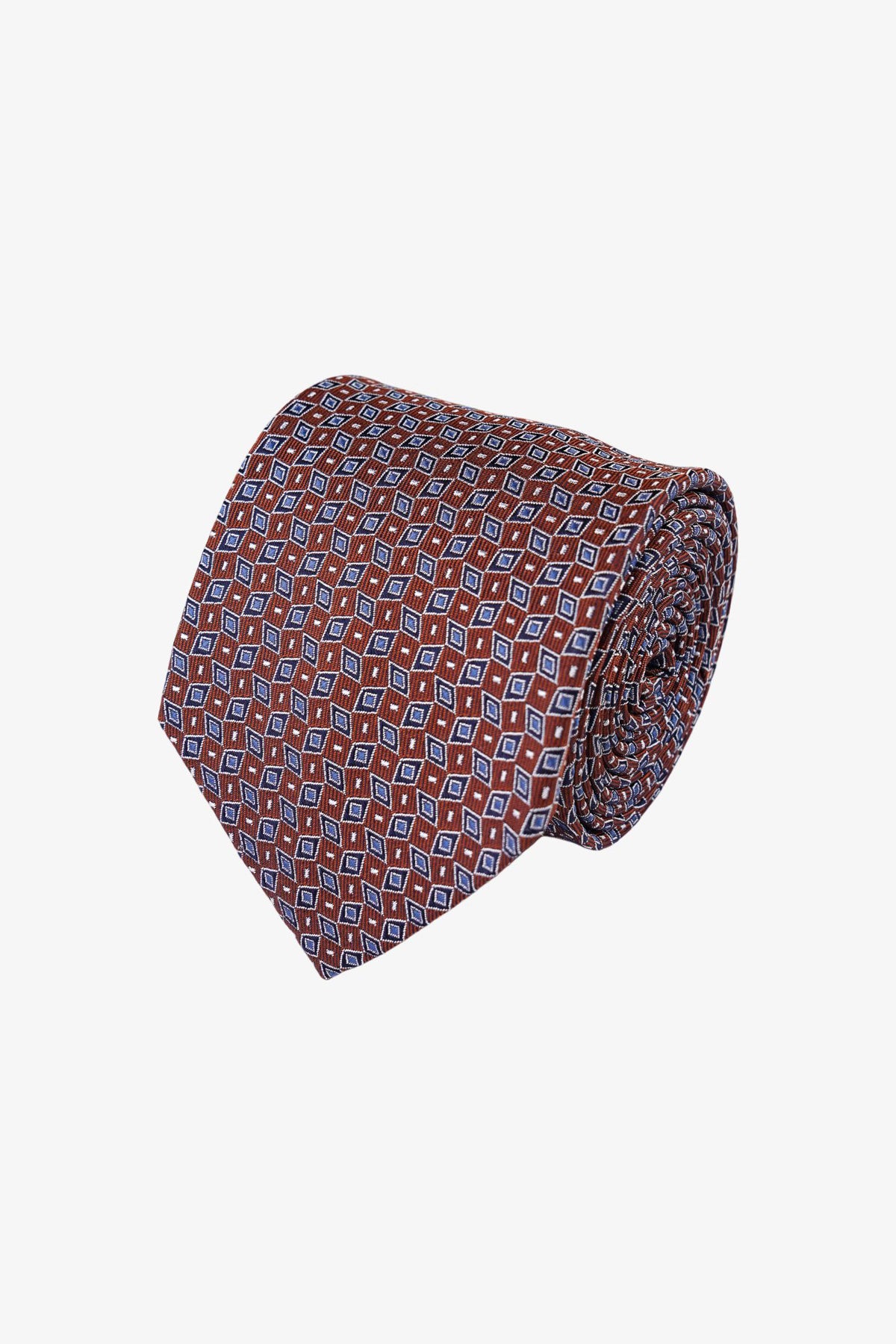 Tie - Silk Brown Geometric