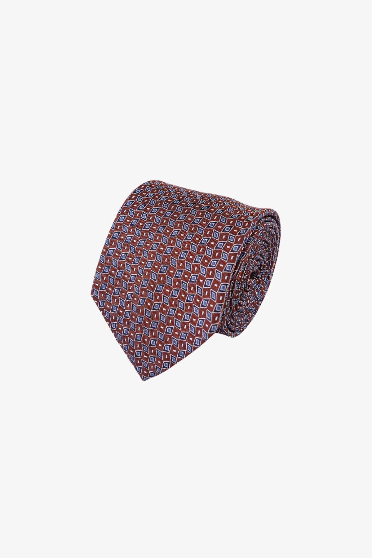 Tie - Silk Brown Geometric
