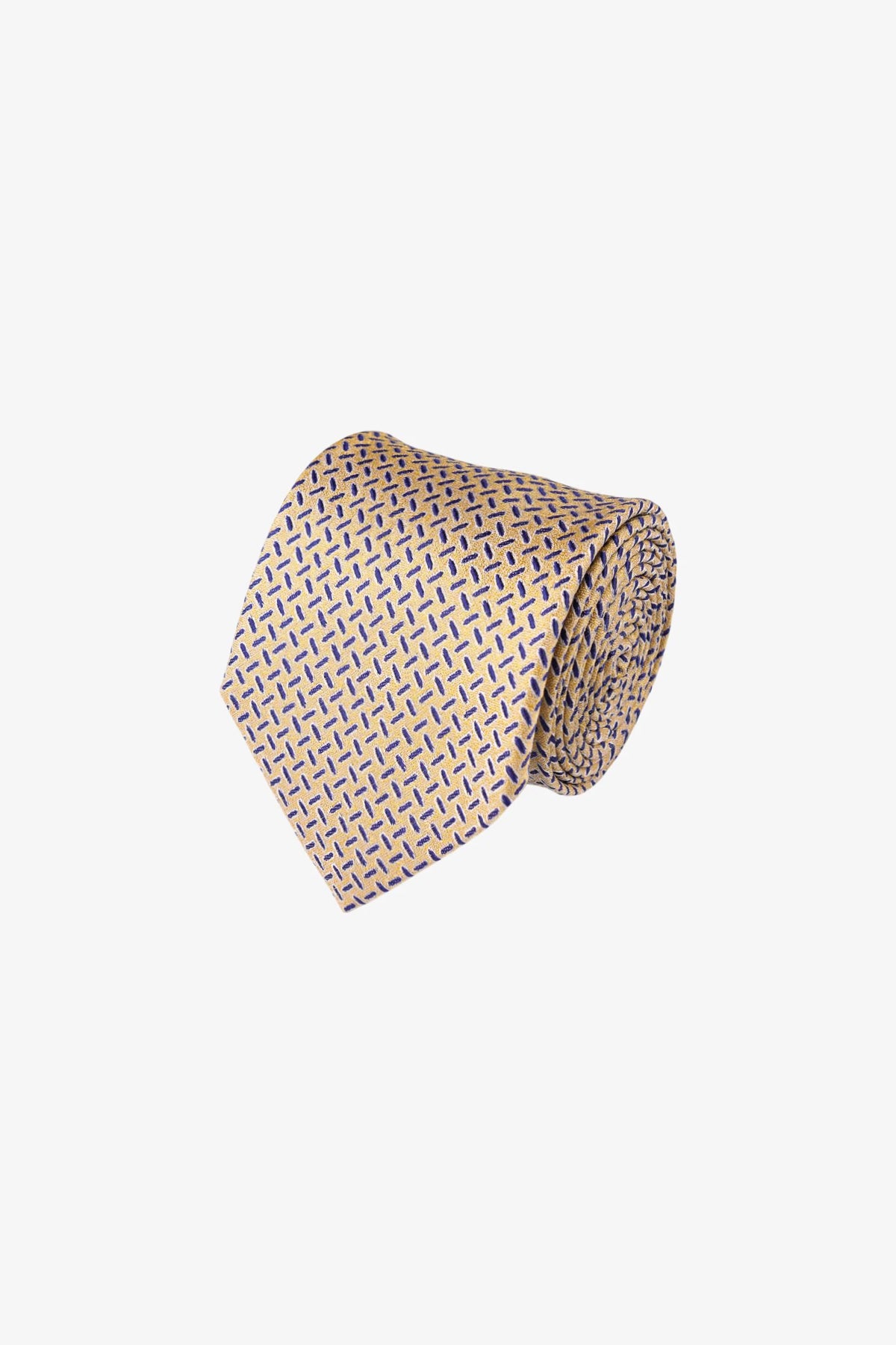 Tie - Silk Gold/Blue Pattern