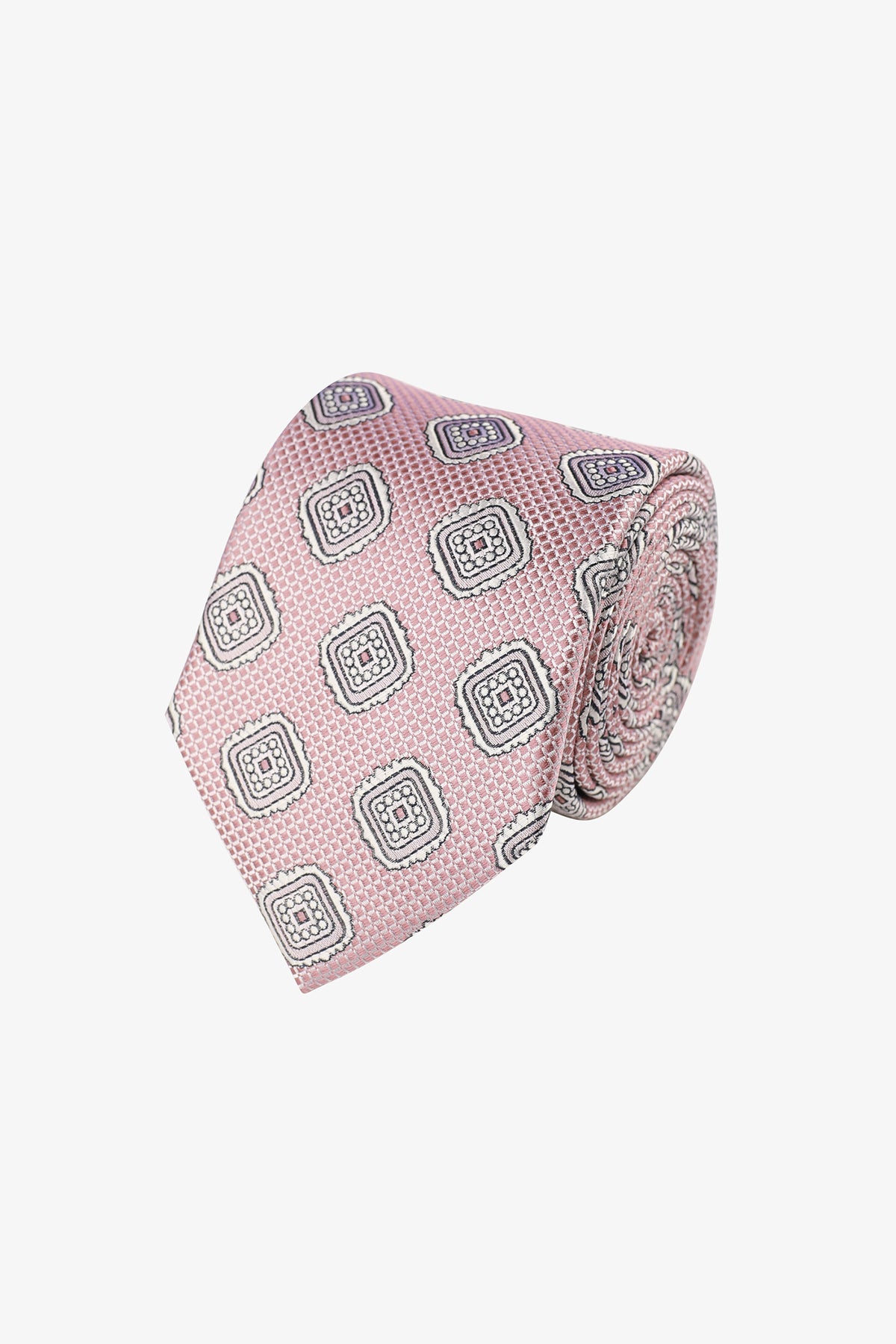 Tie - Silk pink pattern