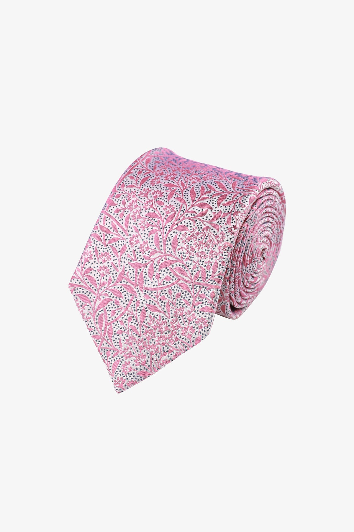 Tie - Silk light pink floral design