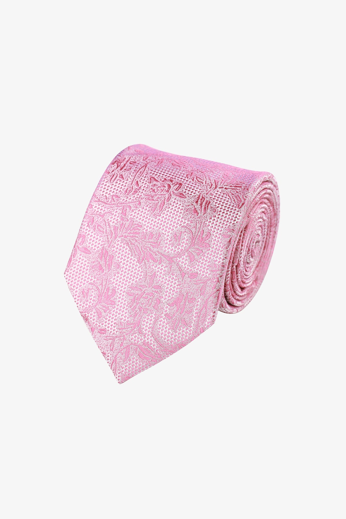 Tie - Silk light pink floral pattern