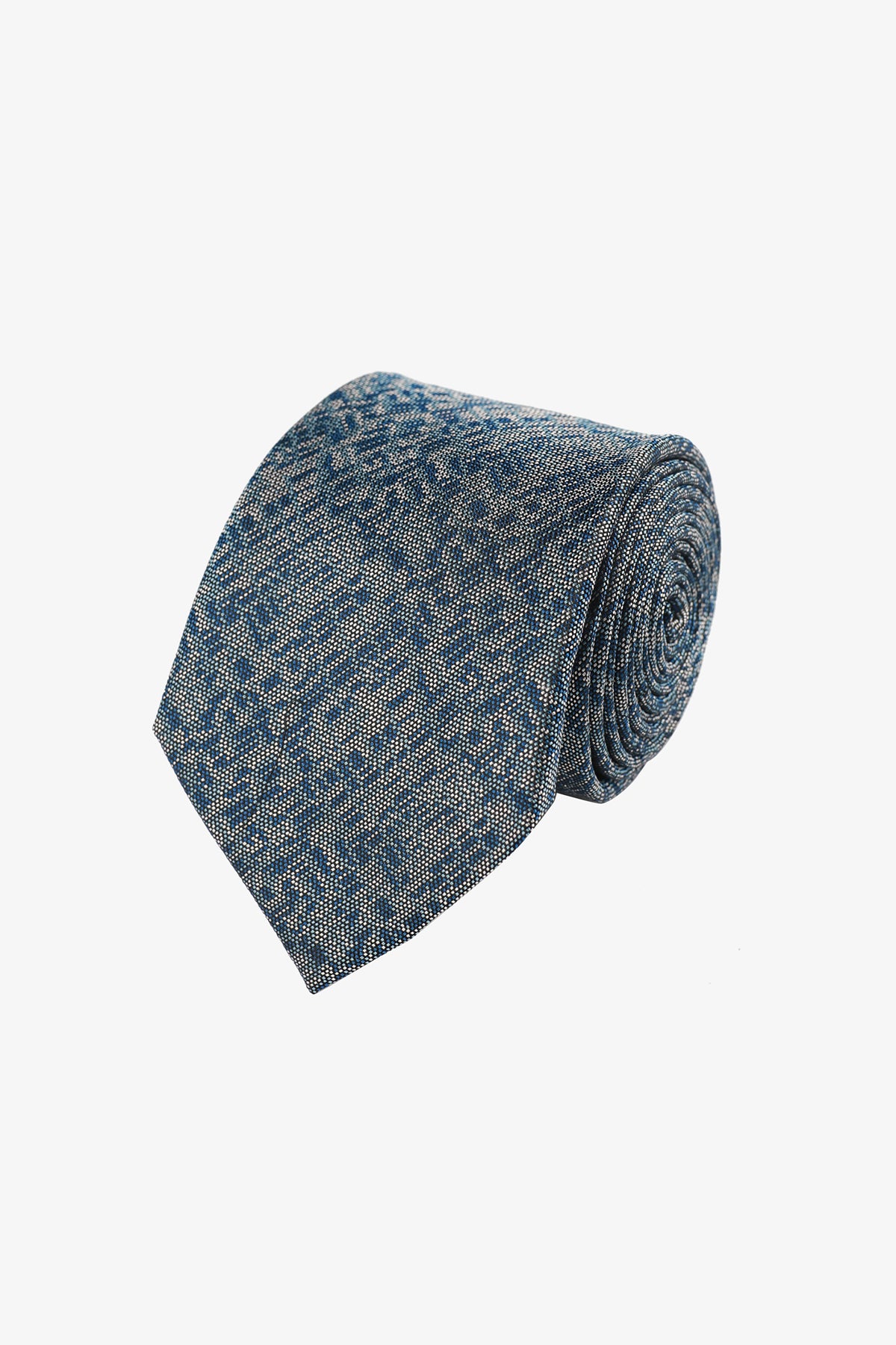 Tie - Silk blue micro design