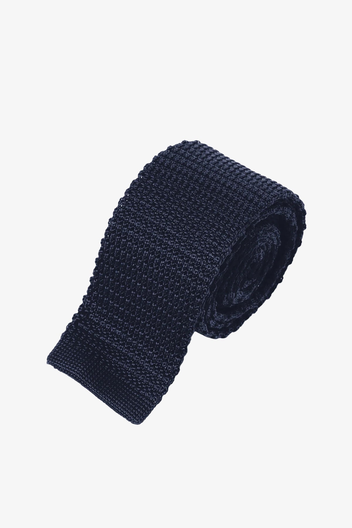 Silk Knitted Tie - Navy