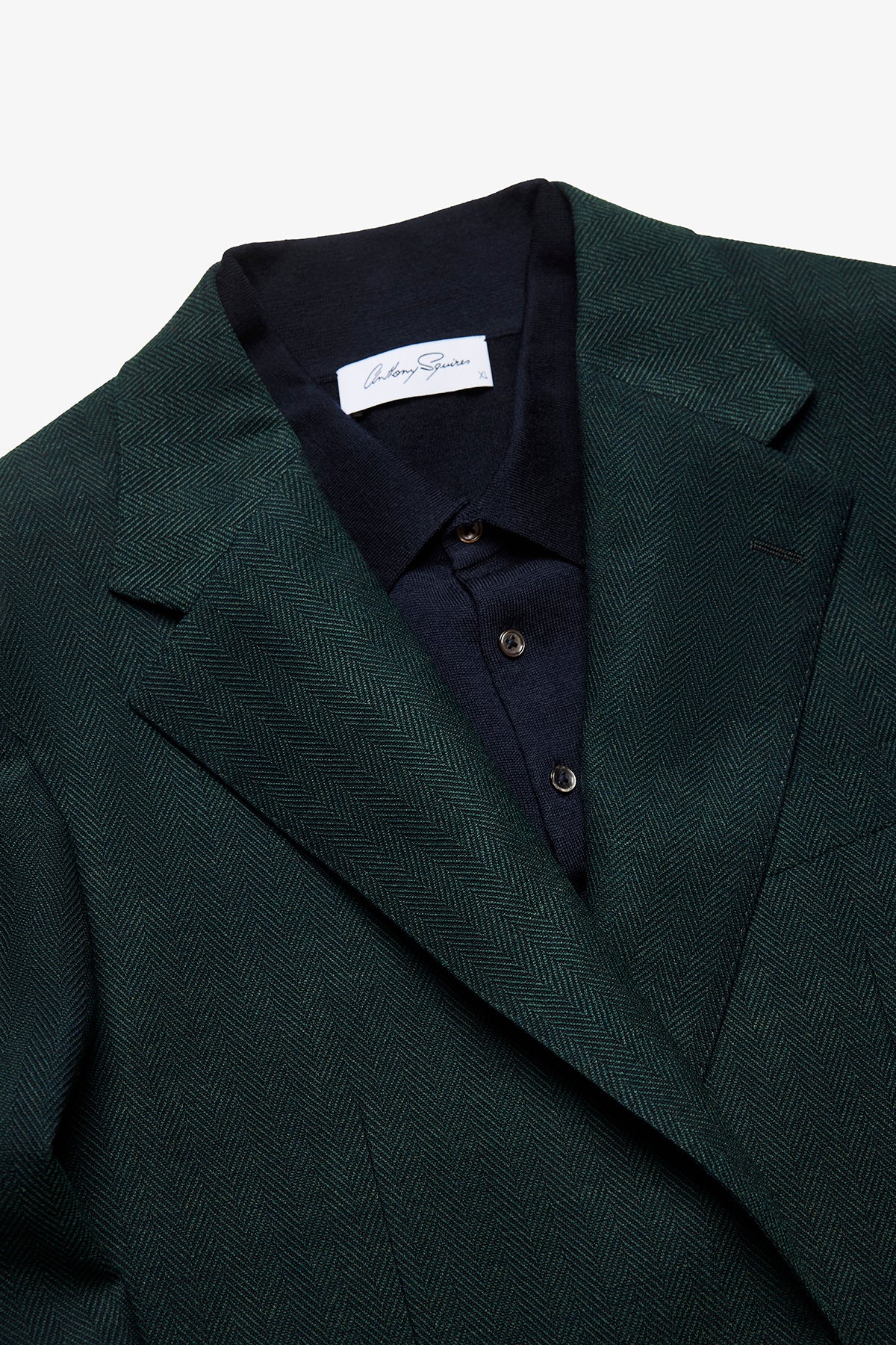 Arthur Blazer - Wool/Elastane In Dark Green Herringbone