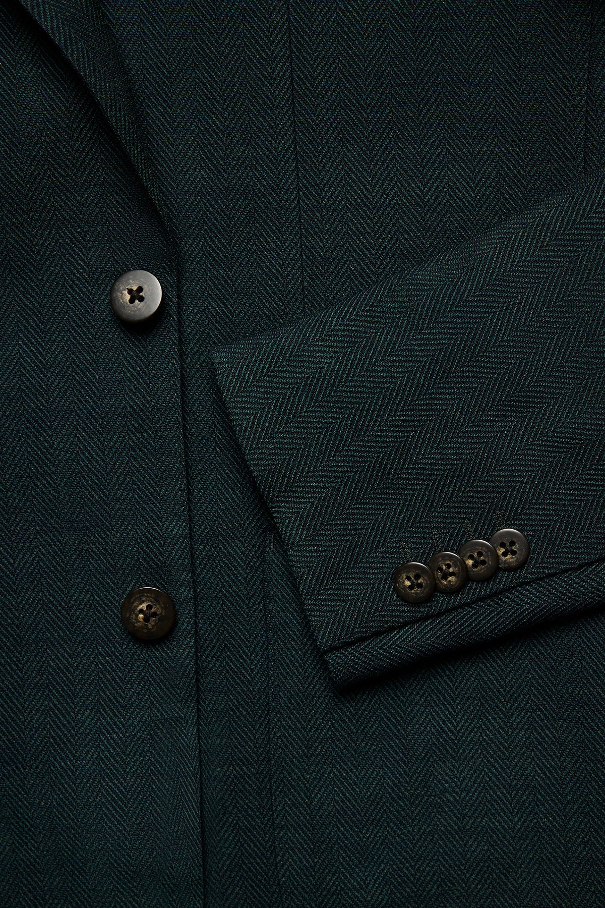 Arthur Blazer - Wool/Elastane In Dark Green Herringbone