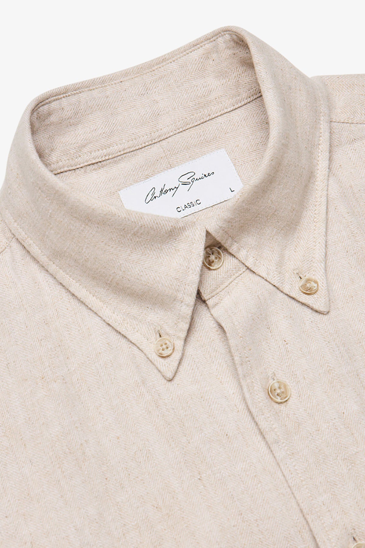 Ben beige herringbone button down