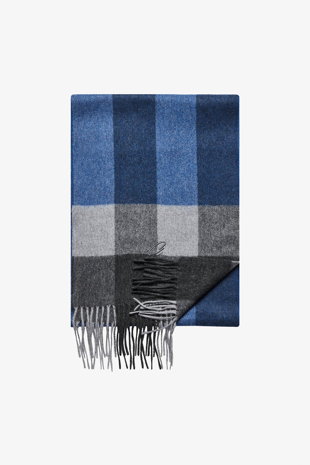 Cashmere Scarf - Blue Check
